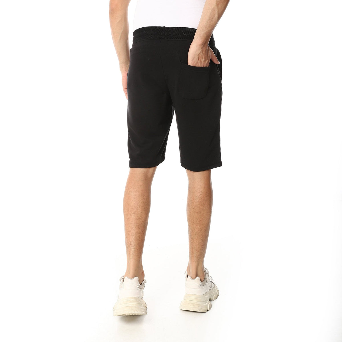 Stylish Printed Men's Shorts Black- Comfortable and Trendy - Red Cotton