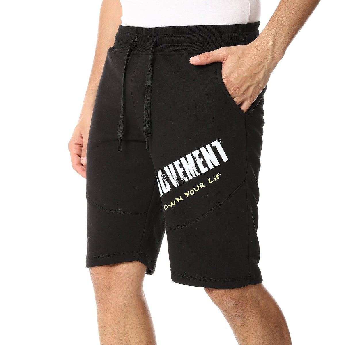 Stylish Printed Men's Shorts Black- Comfortable and Trendy - Red Cotton