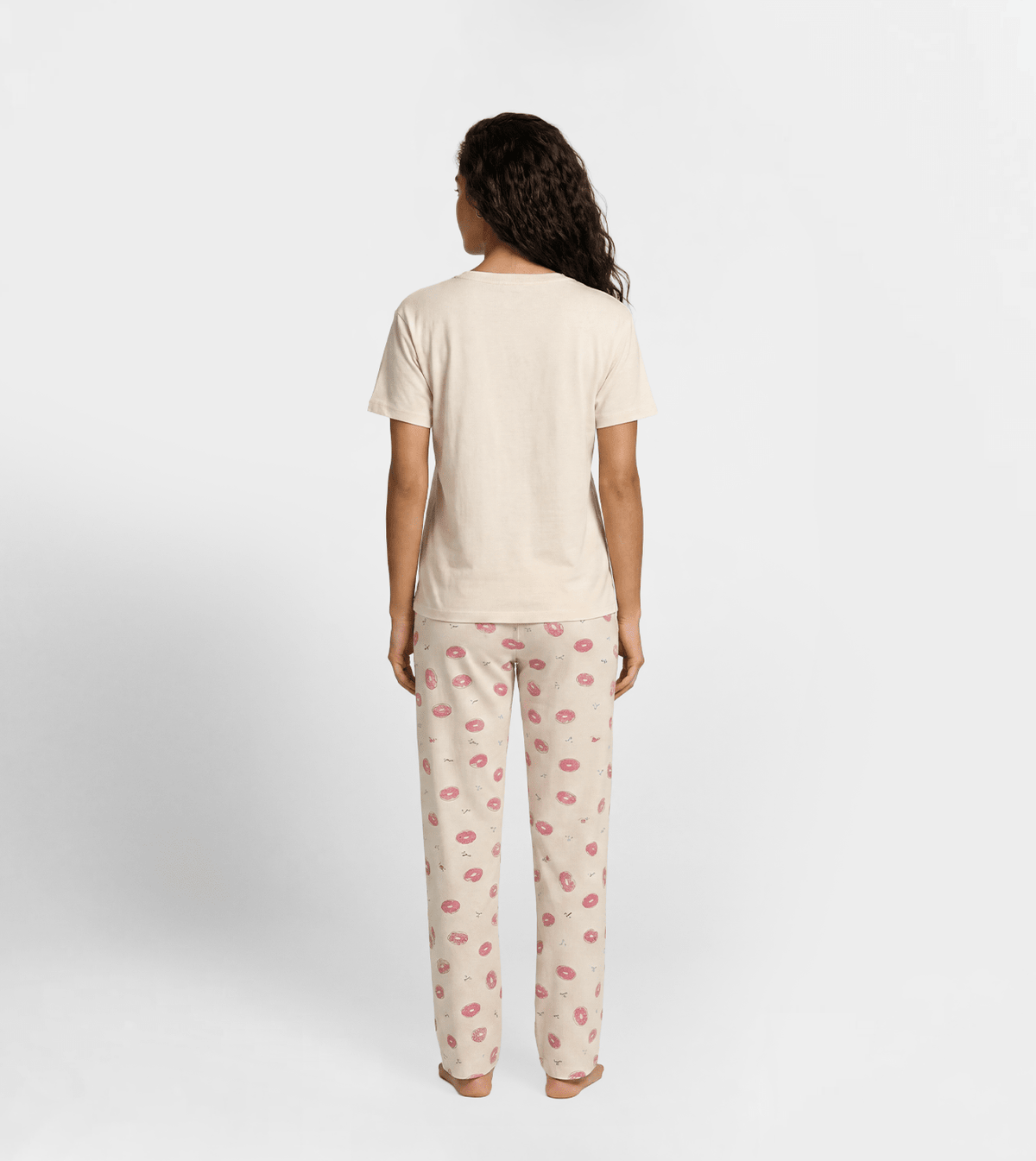 Women Fun Printed Sleepwear Lounge Set - Red Cotton
