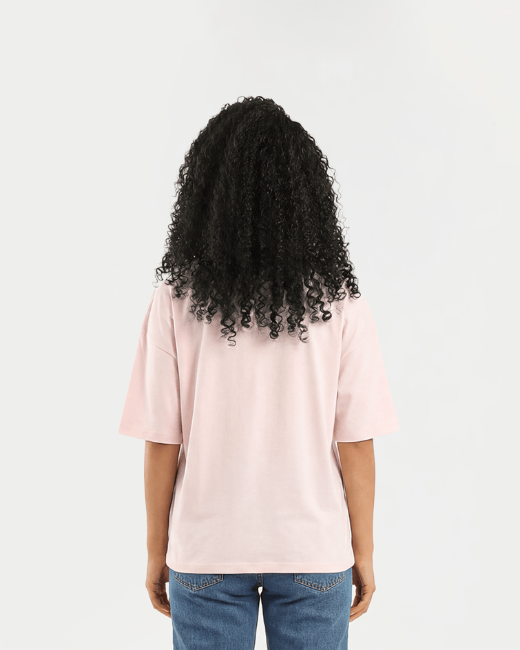 Women "Mon Cherie" Oversized Graphic Tee - Red Cotton