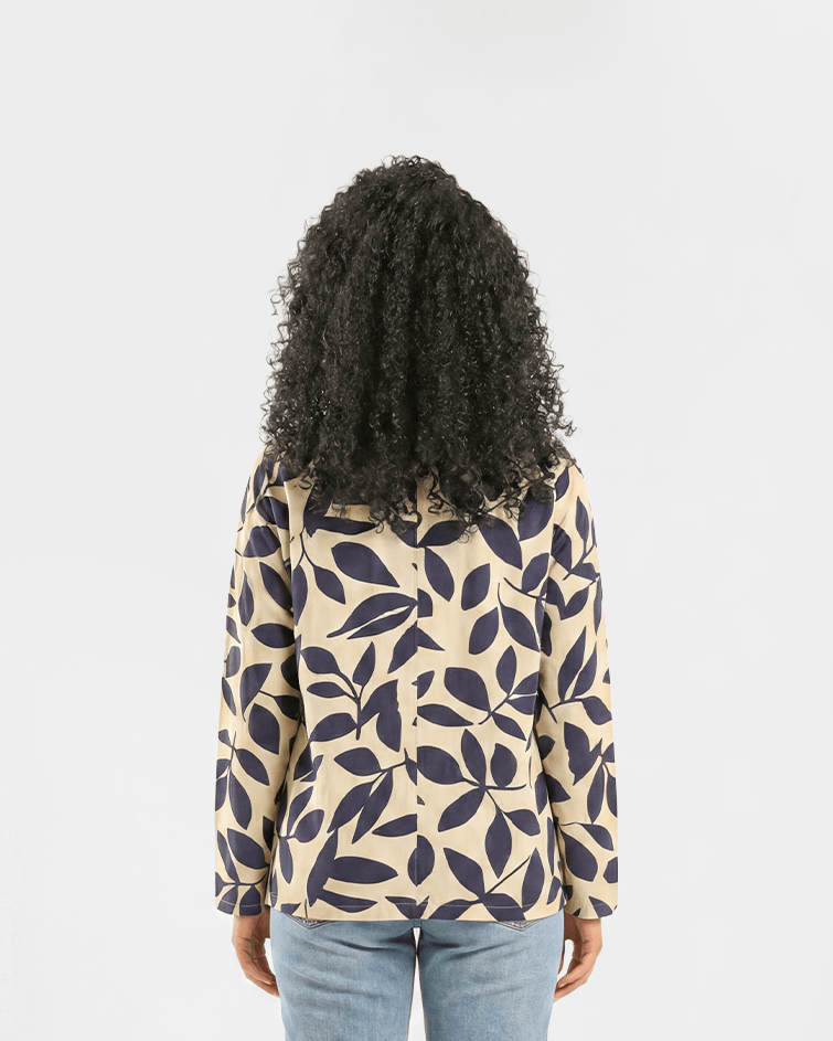 Women Printed Open-Front Kimono Jacket - Red Cotton