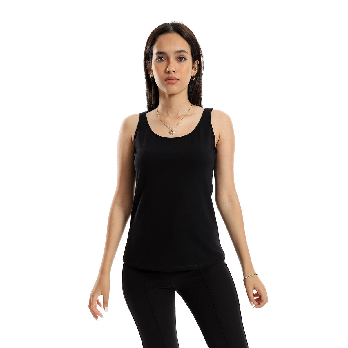 Women Tank Top Wide Strap - Red Cotton