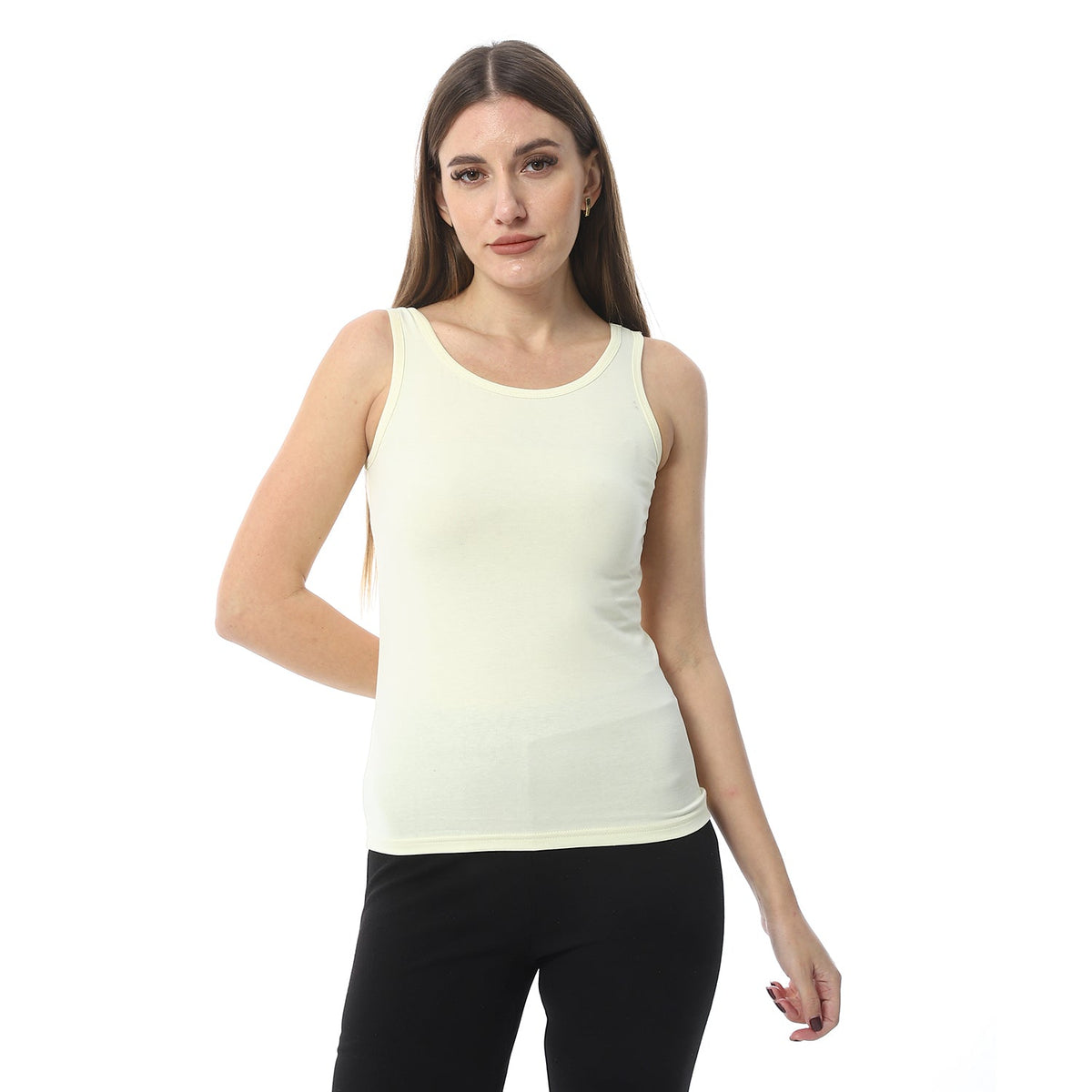 Women Tank Top Wide Strap - Red Cotton