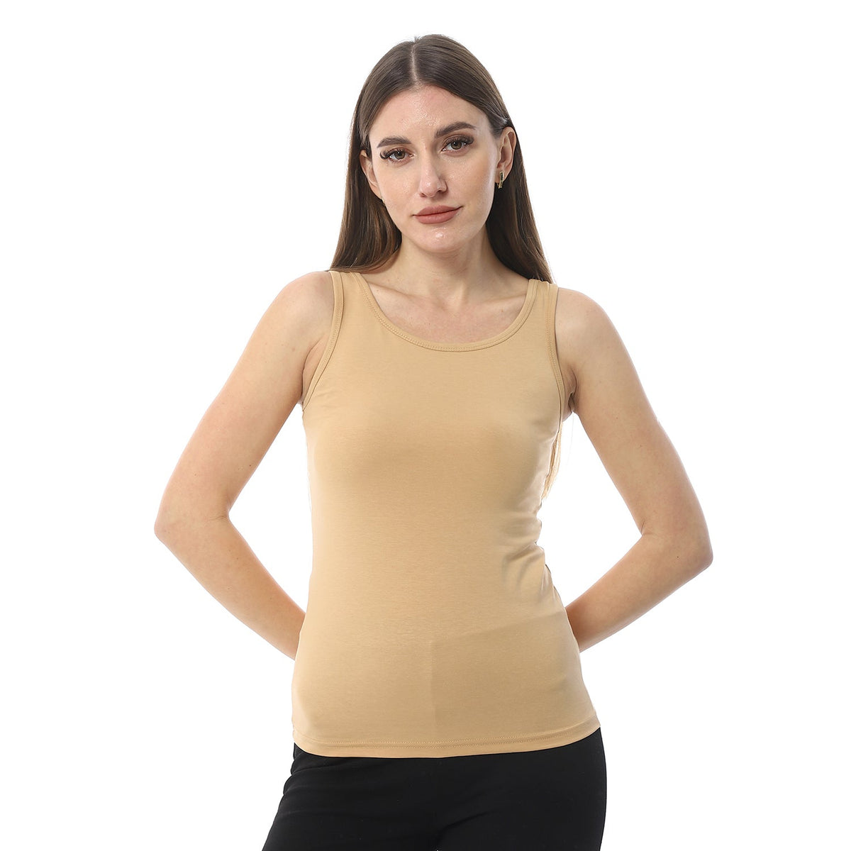 Women Tank Top Wide Strap - Red Cotton