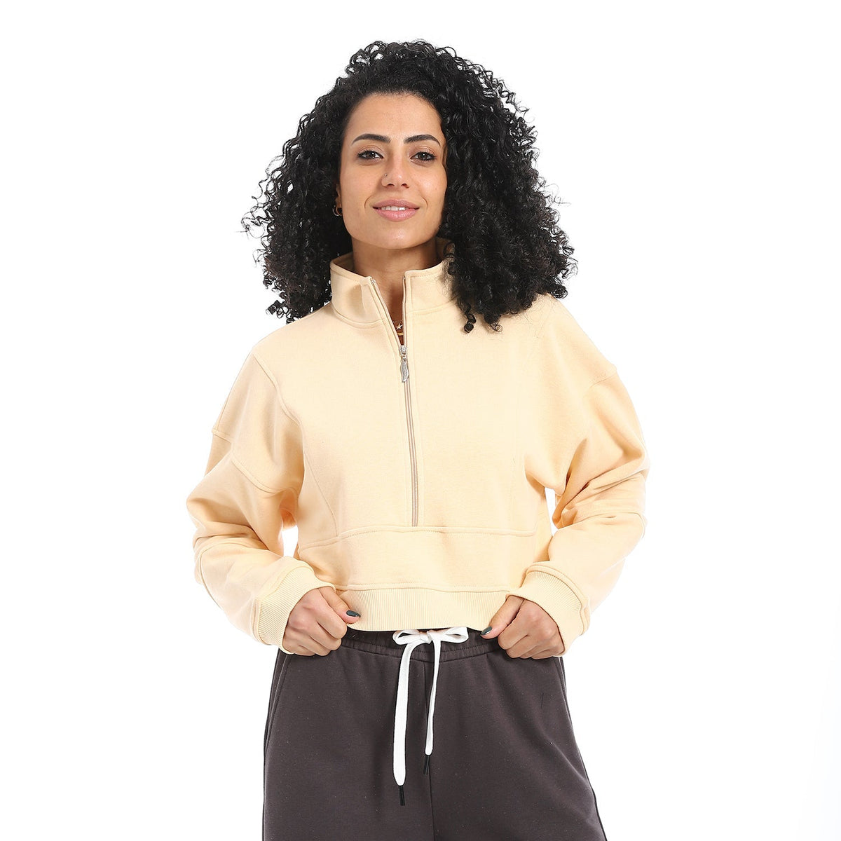 Women's Autumn Quarter Zipper Sweatshirt - Simon - Red Cotton