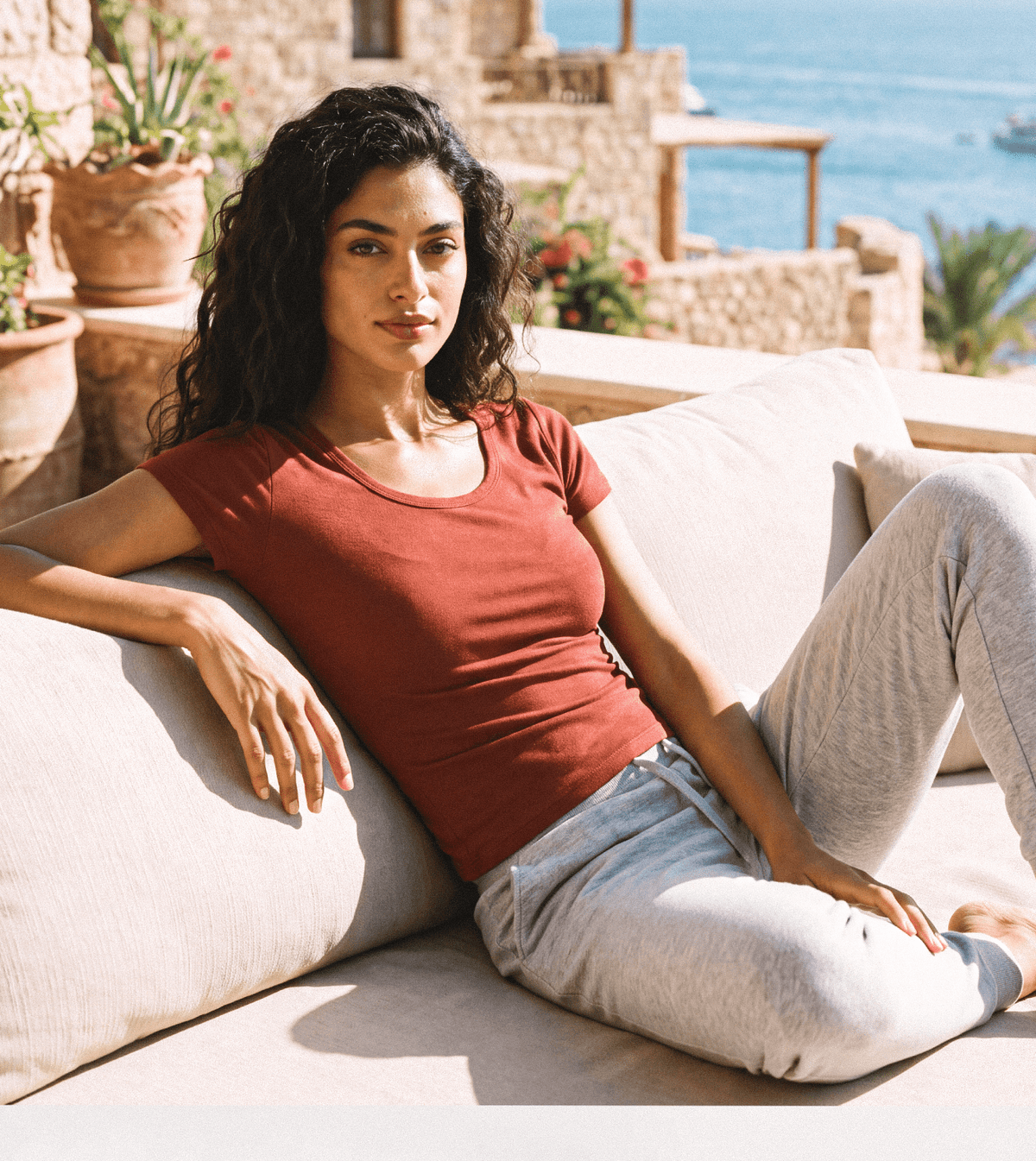 Women’s Basic Burgundy T-Shirt - Red Cotton