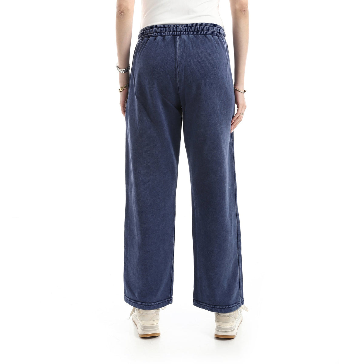 Women's High-Rise Acid-Wash Relaxed Sweatpants - Red Cotton