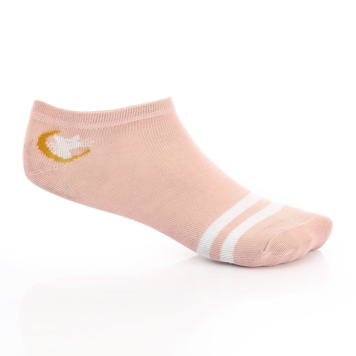 Women's No Show Socks With Drawings - Kashmir - Red Cotton