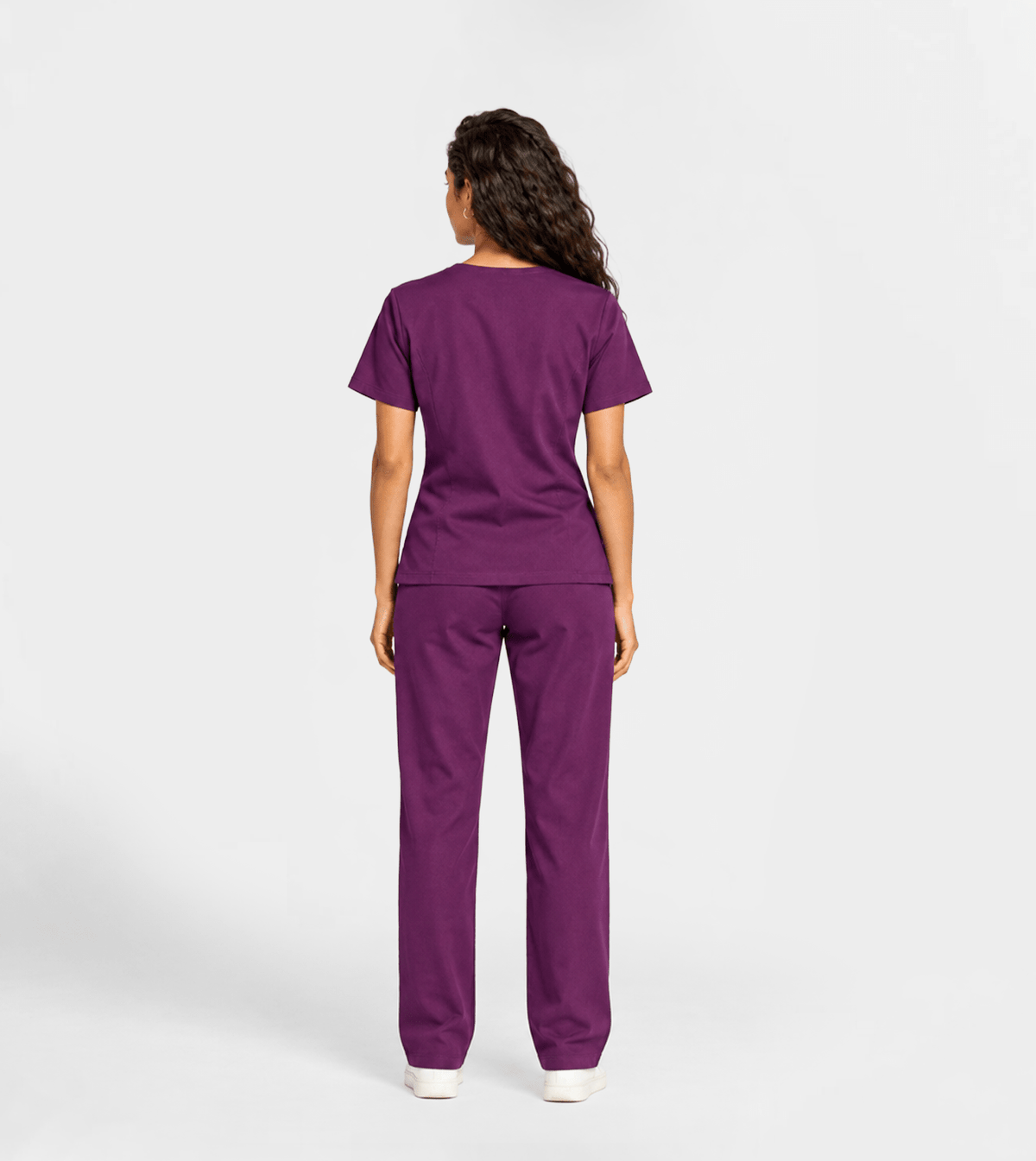 Women's Short-Sleeve Pajama Set with Pants - Red Cotton
