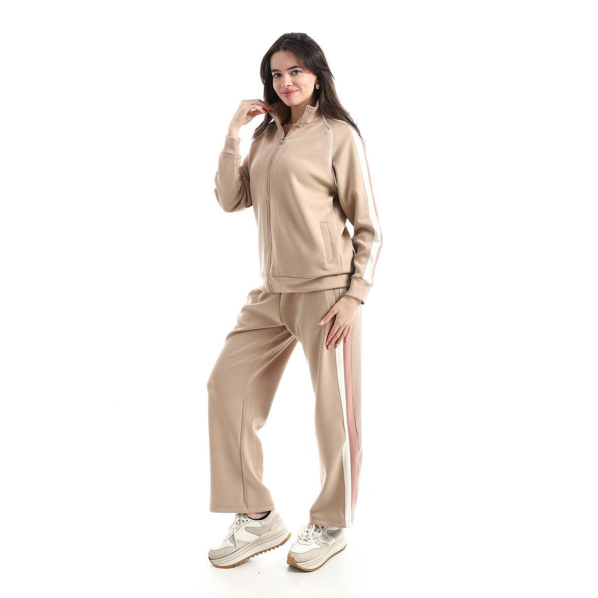 Women’s Signature Striped Active Set - Red Cotton