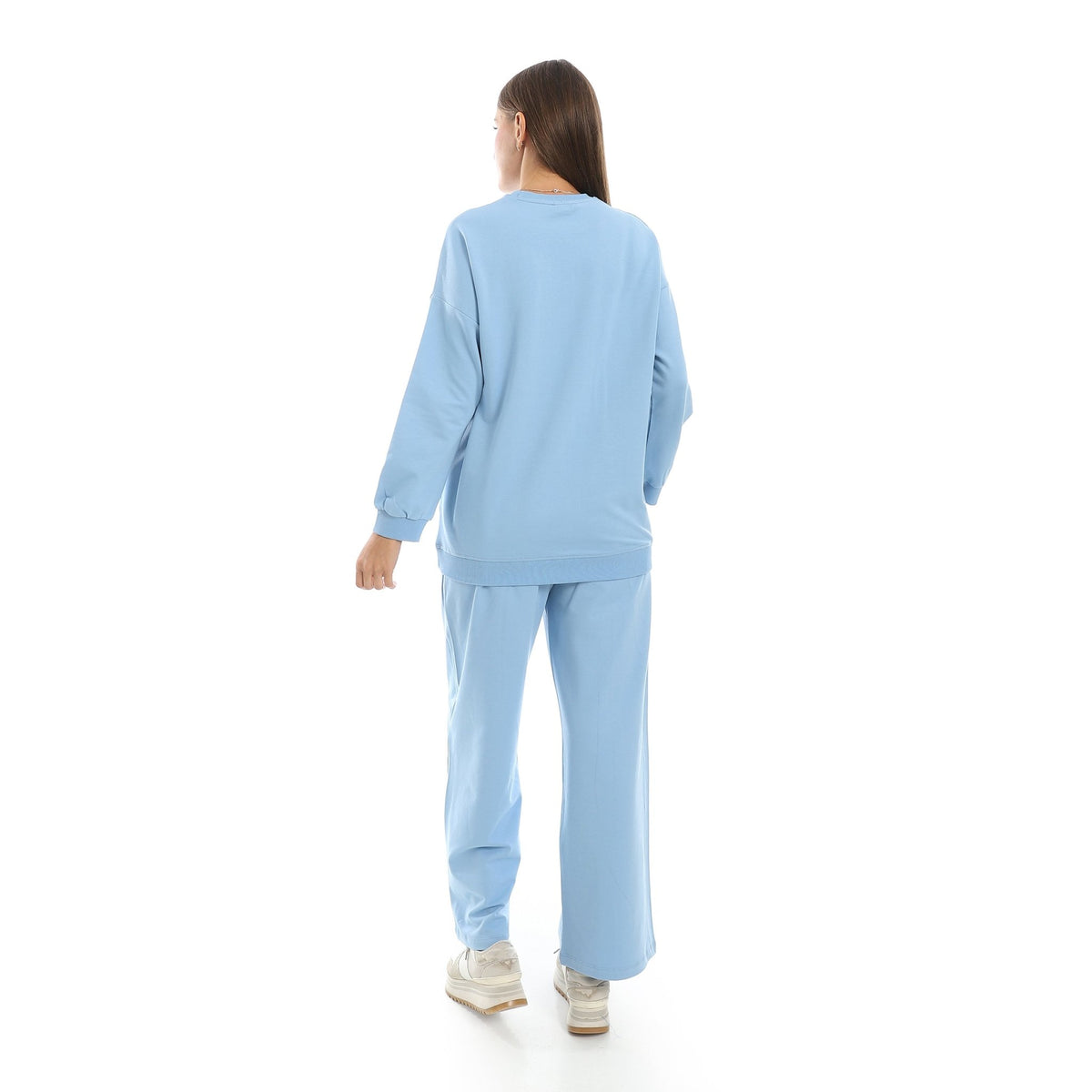 Women's Summer Active Pajama set - Blue - Red Cotton