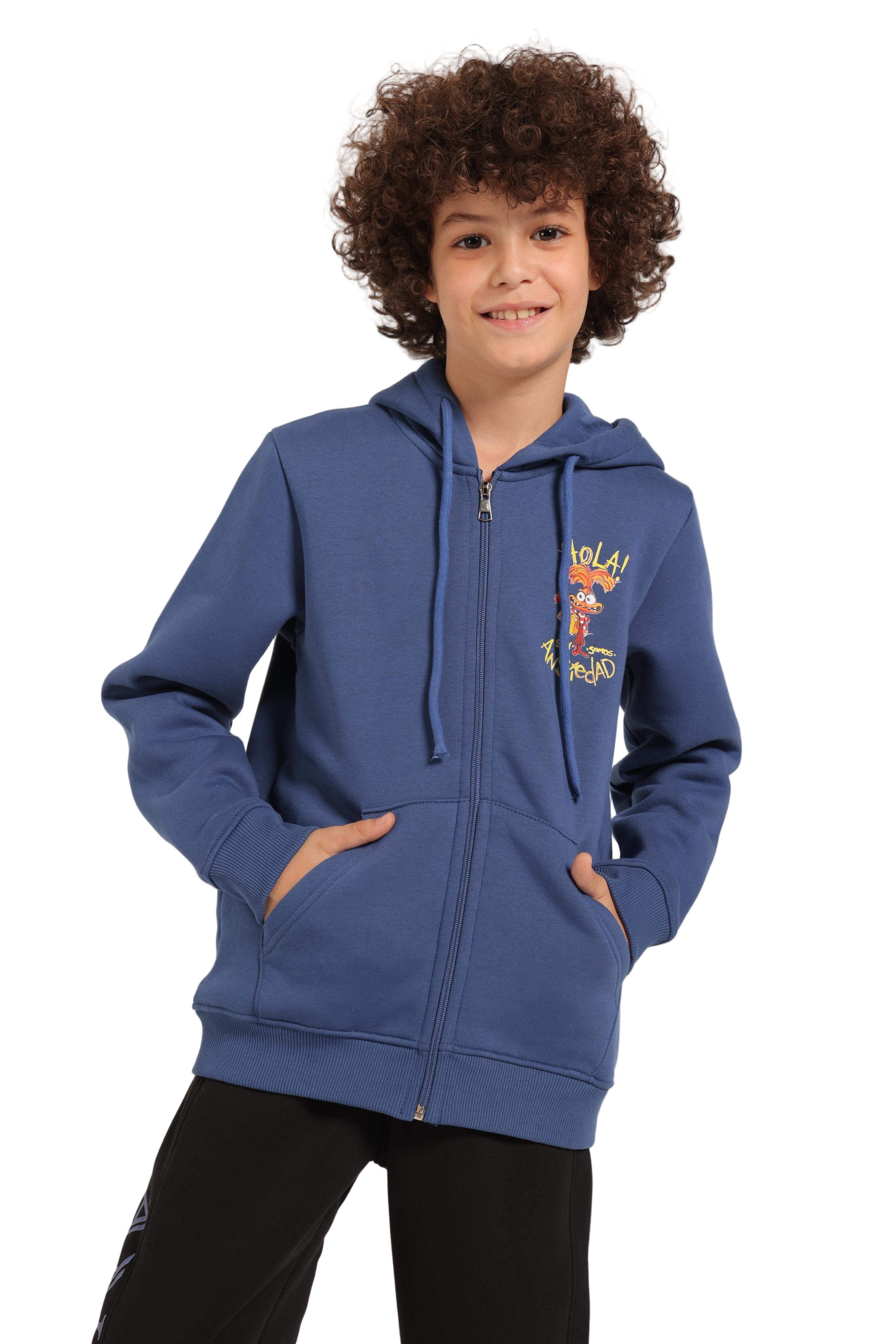 Boy's Zipped Hoodie and Pants Set - Cozy Winter Loungewear
