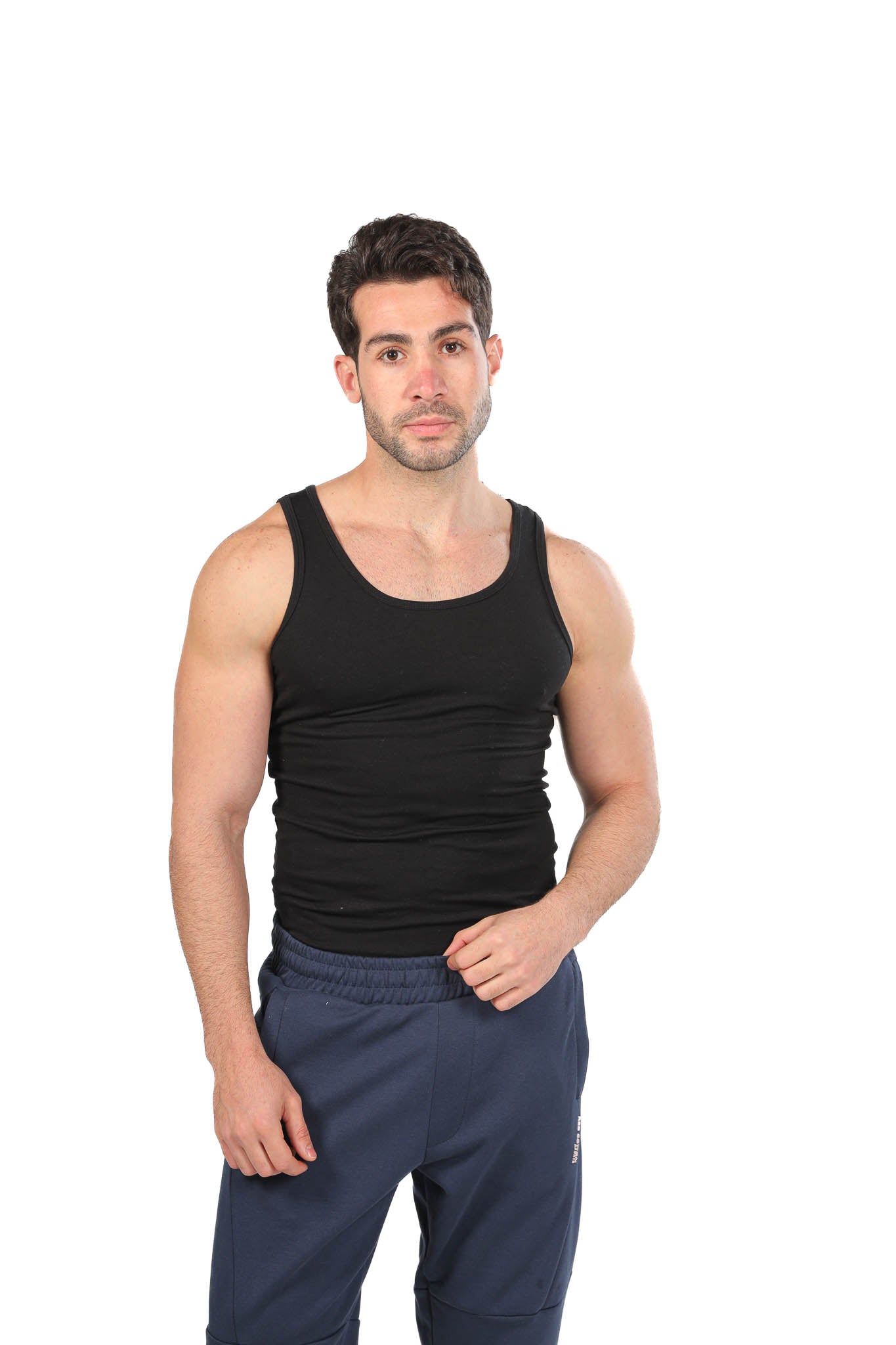 Lycra Sleeveless Undershirt For Men - Black