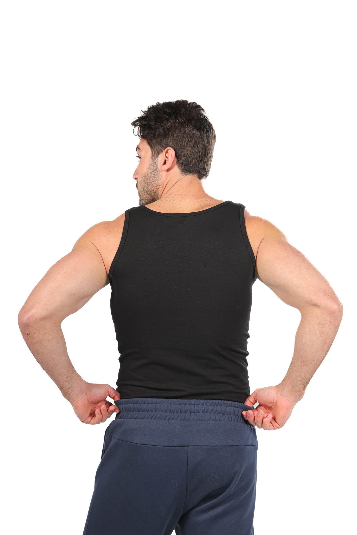 Lycra Sleeveless Undershirt For Men - Black