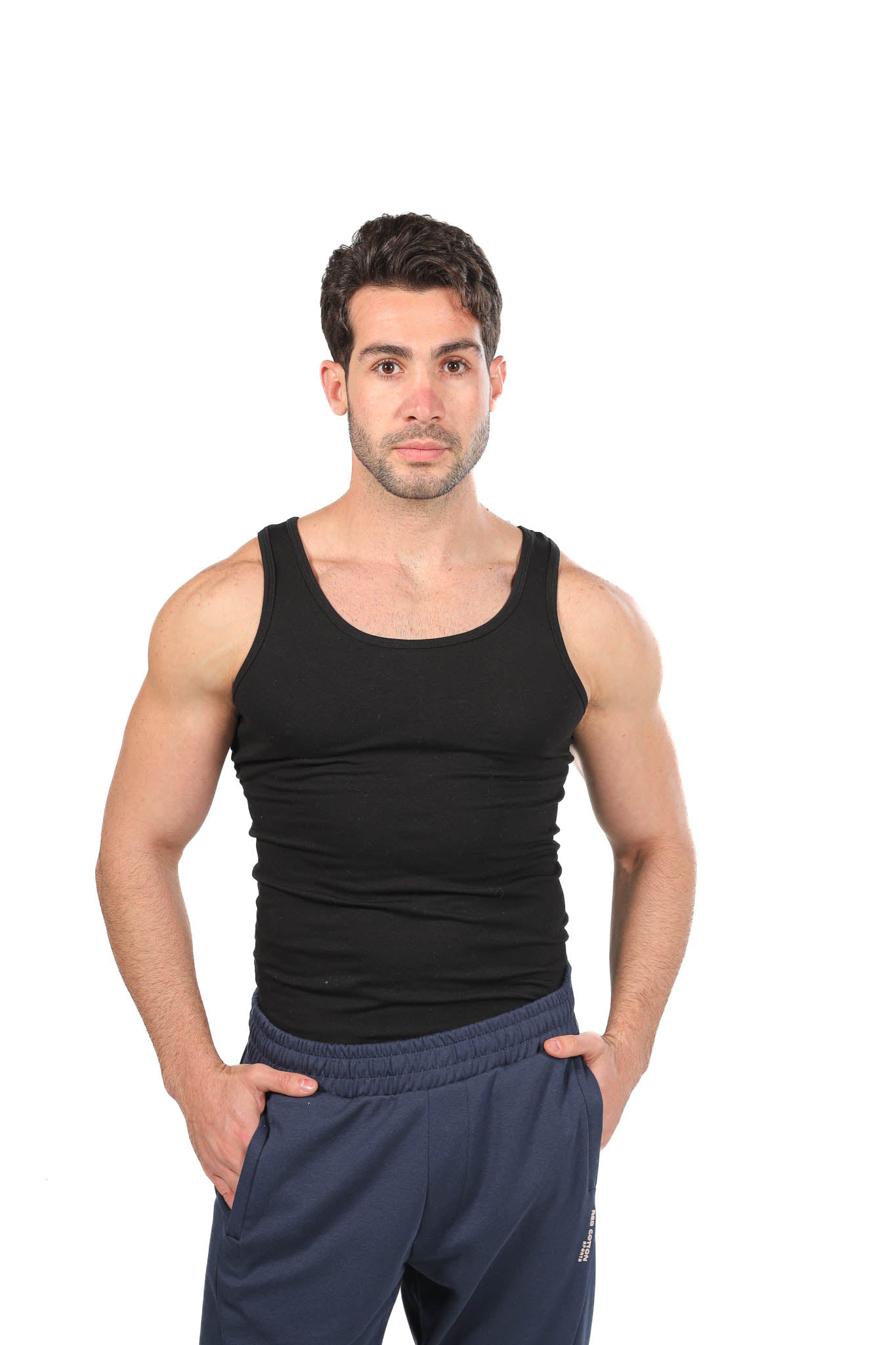 Lycra Sleeveless Undershirt For Men - Black