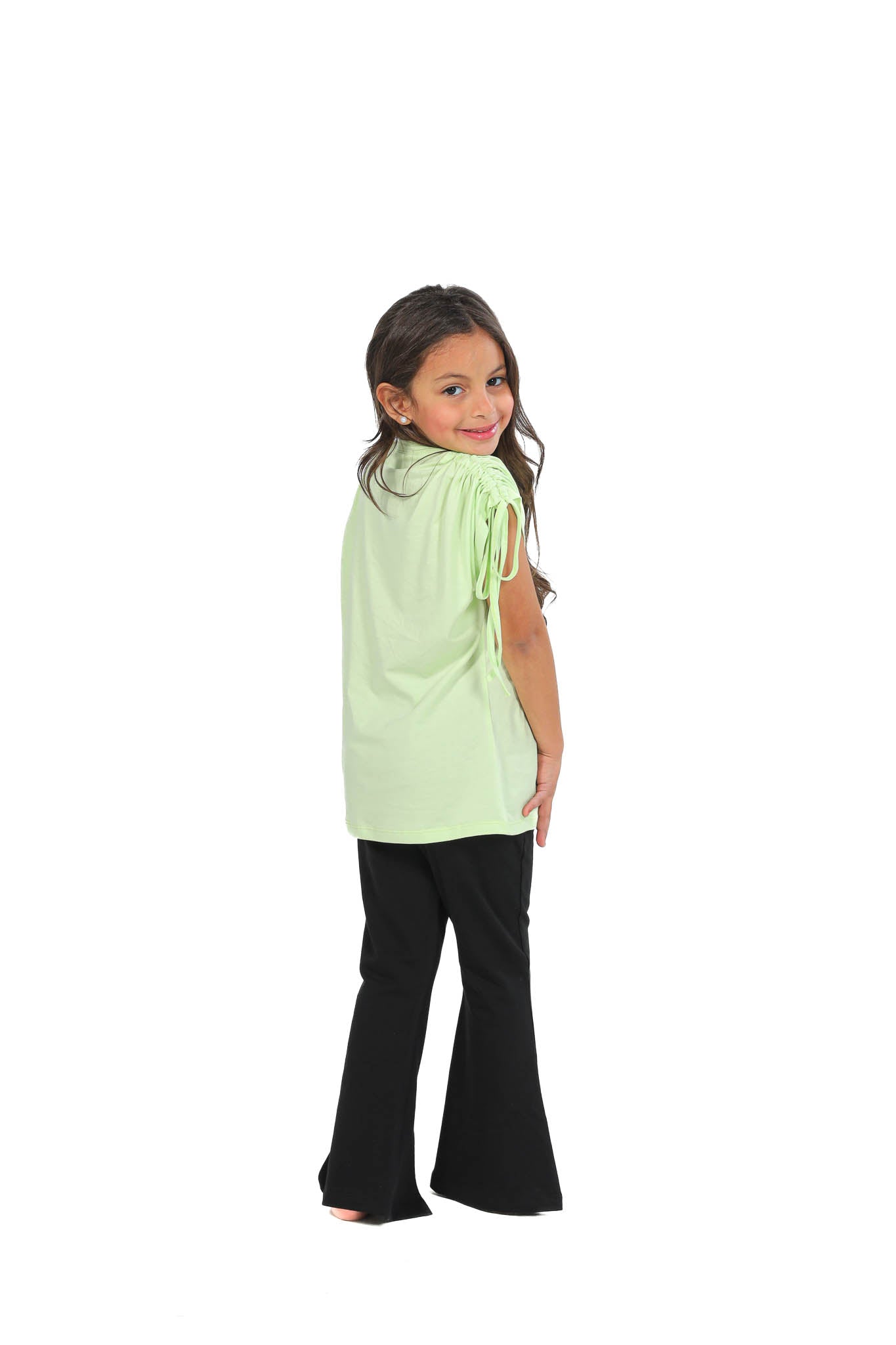Girls' Avocado Graphic Tee and Black Flared Pants Set