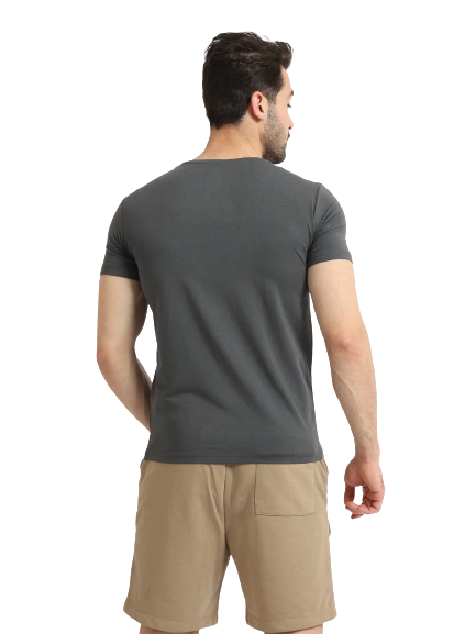 Short Sleeve Undershirt For Men Round Neck