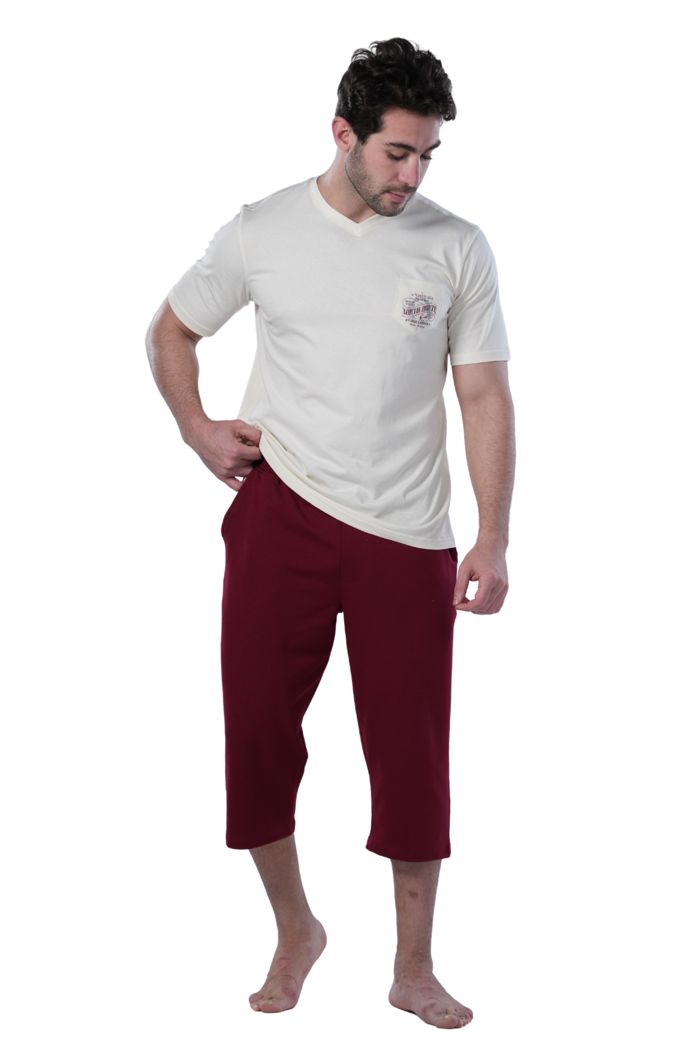 Men's Burgundy Pajama Set
