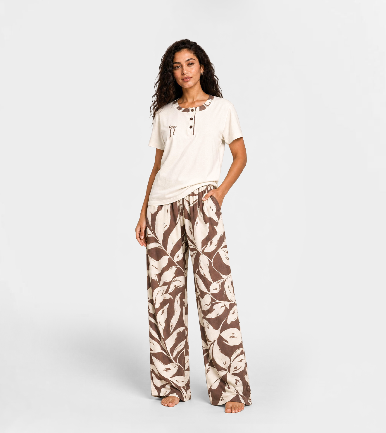 Women's Embroidered Pajama Set