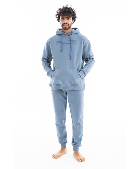 Men's Hoodie Pajama From Red Cotton - Jns