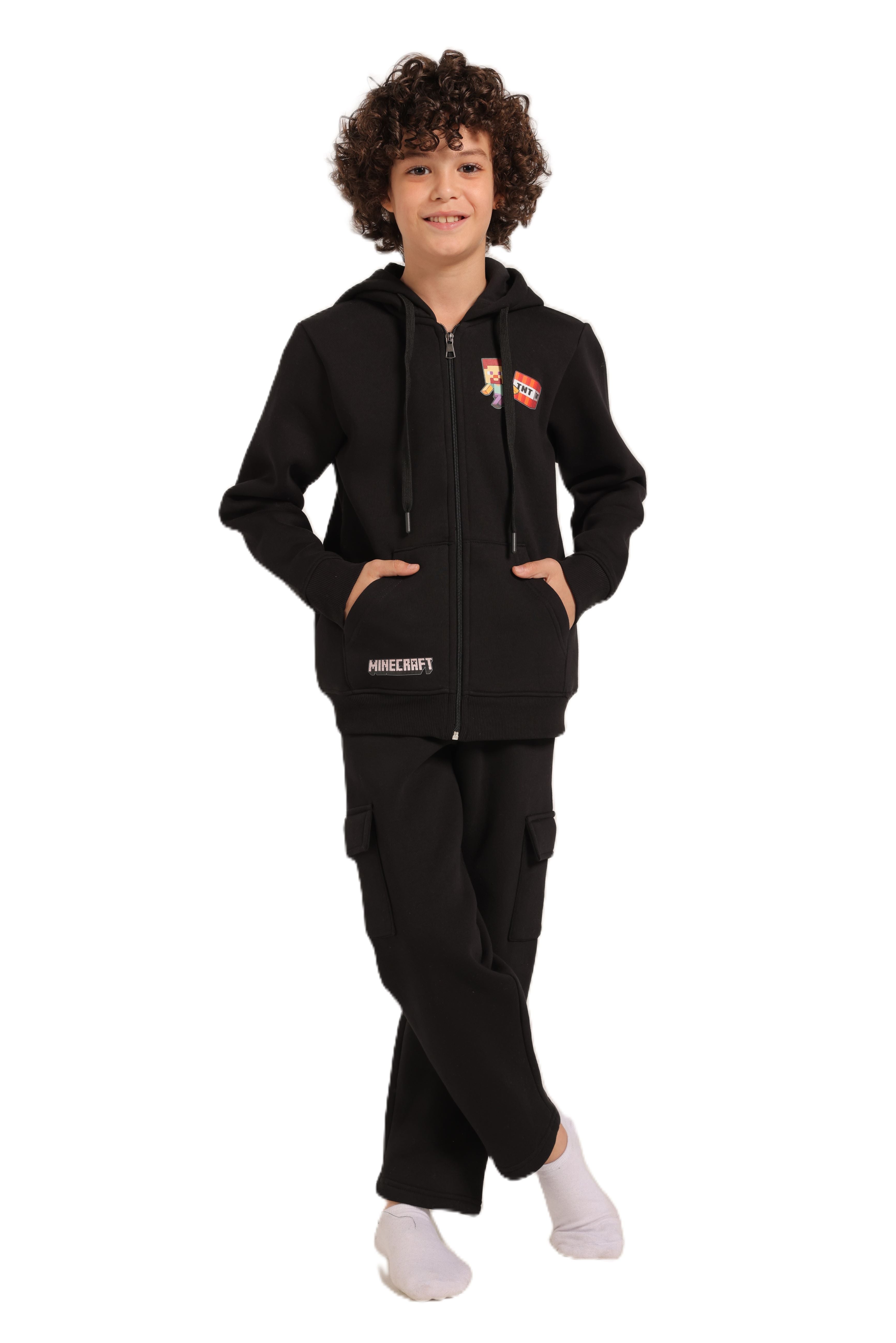 Boys’ Black Hoodie Pajama set