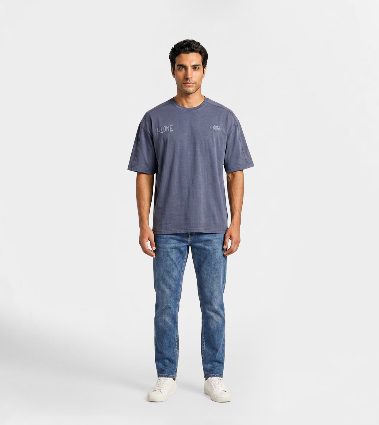 Men "Blue Pixels" Cotton Dark Blue T-Shirt