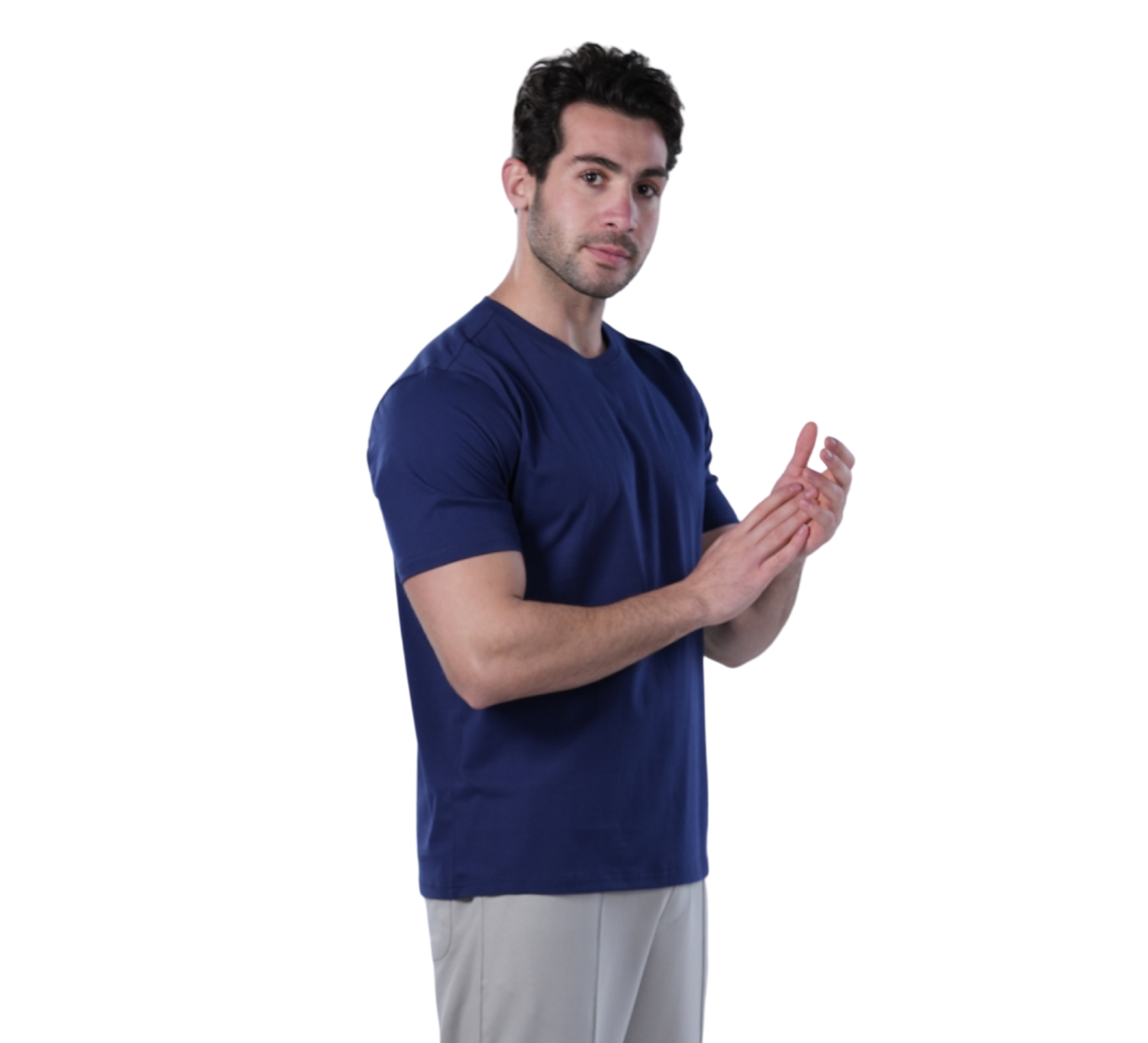 Men's Regular Fit Cotton T-Shirt - Navy