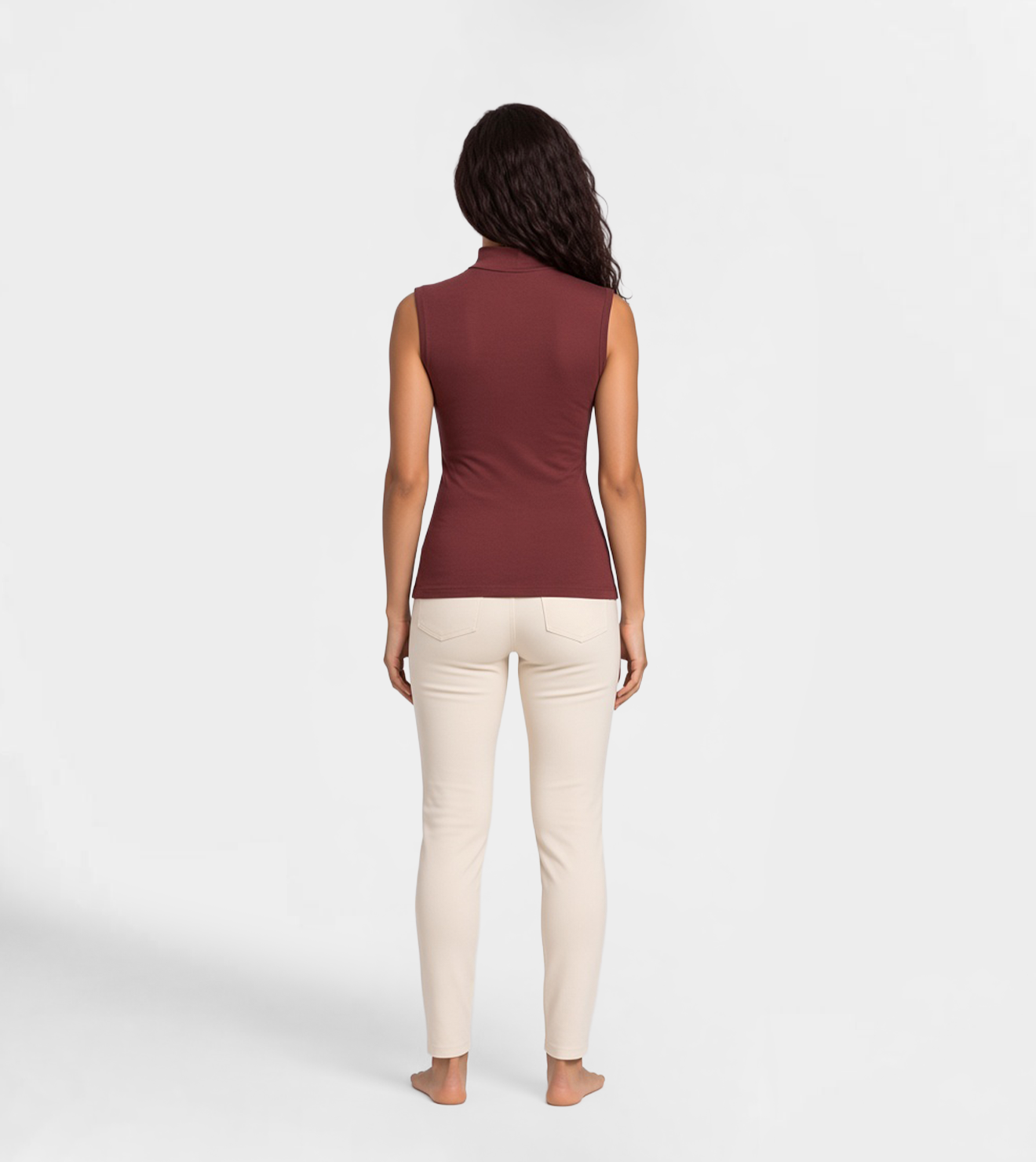 Burgundy Women’s Bodysuit – High Neck
