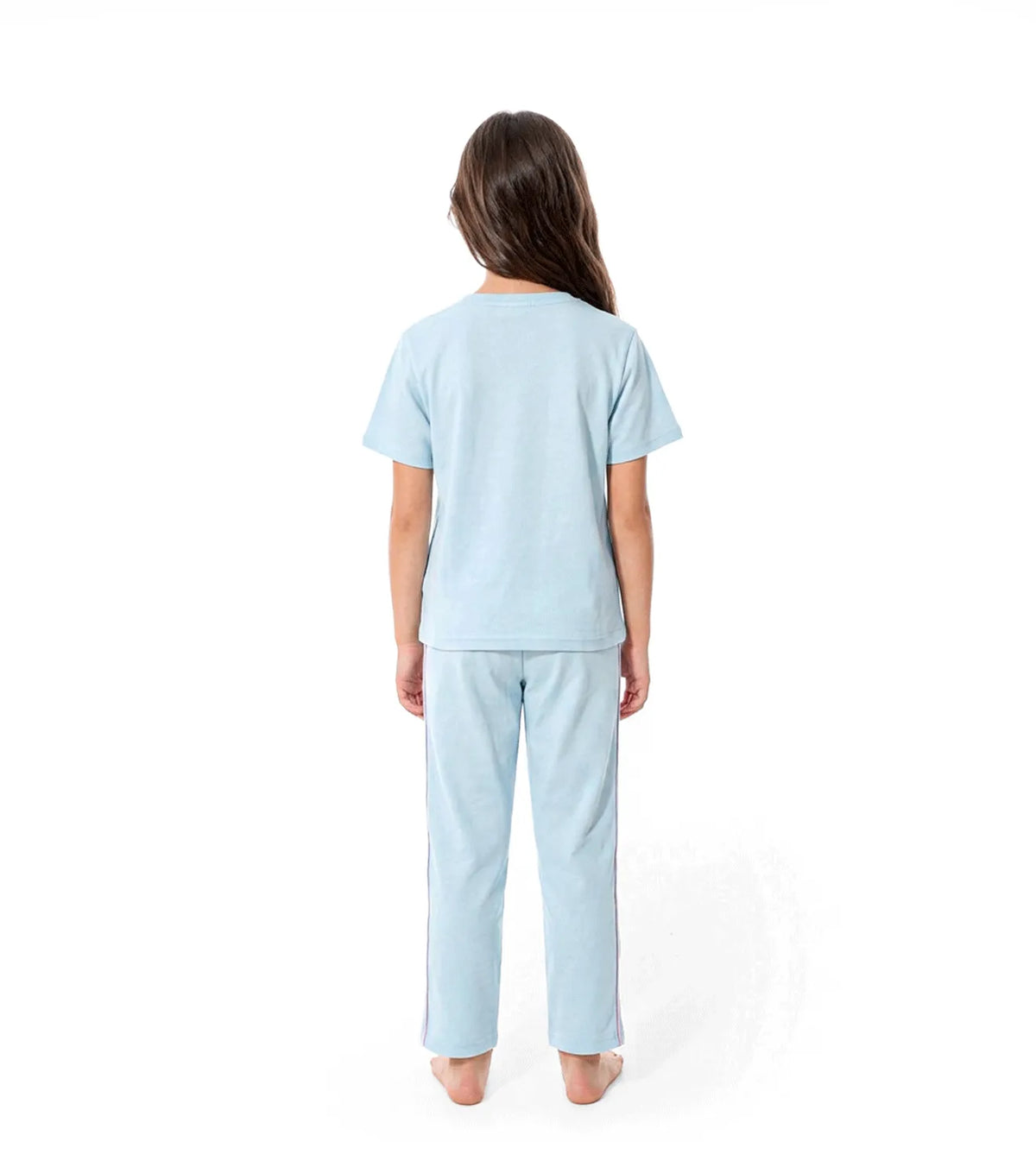 Girls’ Baby Blue Short Sleeve Pajama Set | Comfortable Cotton Girls’ Pajamas