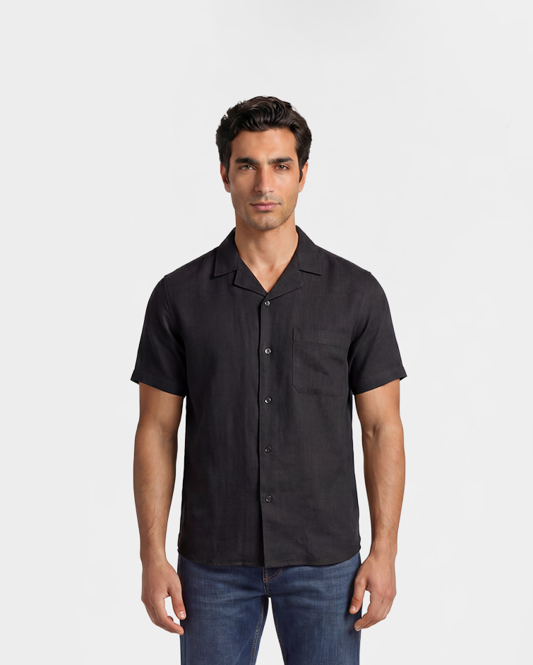 Men Classic Short-Sleeve Button-Up Shirt