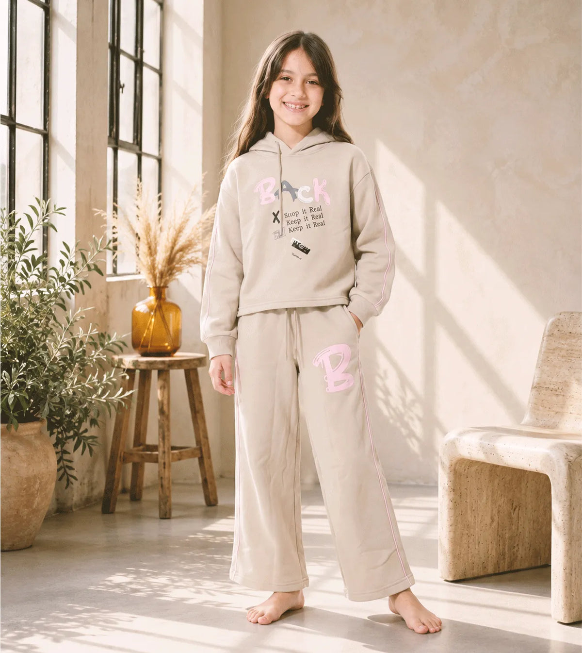 Girls’ Milton Hoodie Tracksuit | Red Cotton
