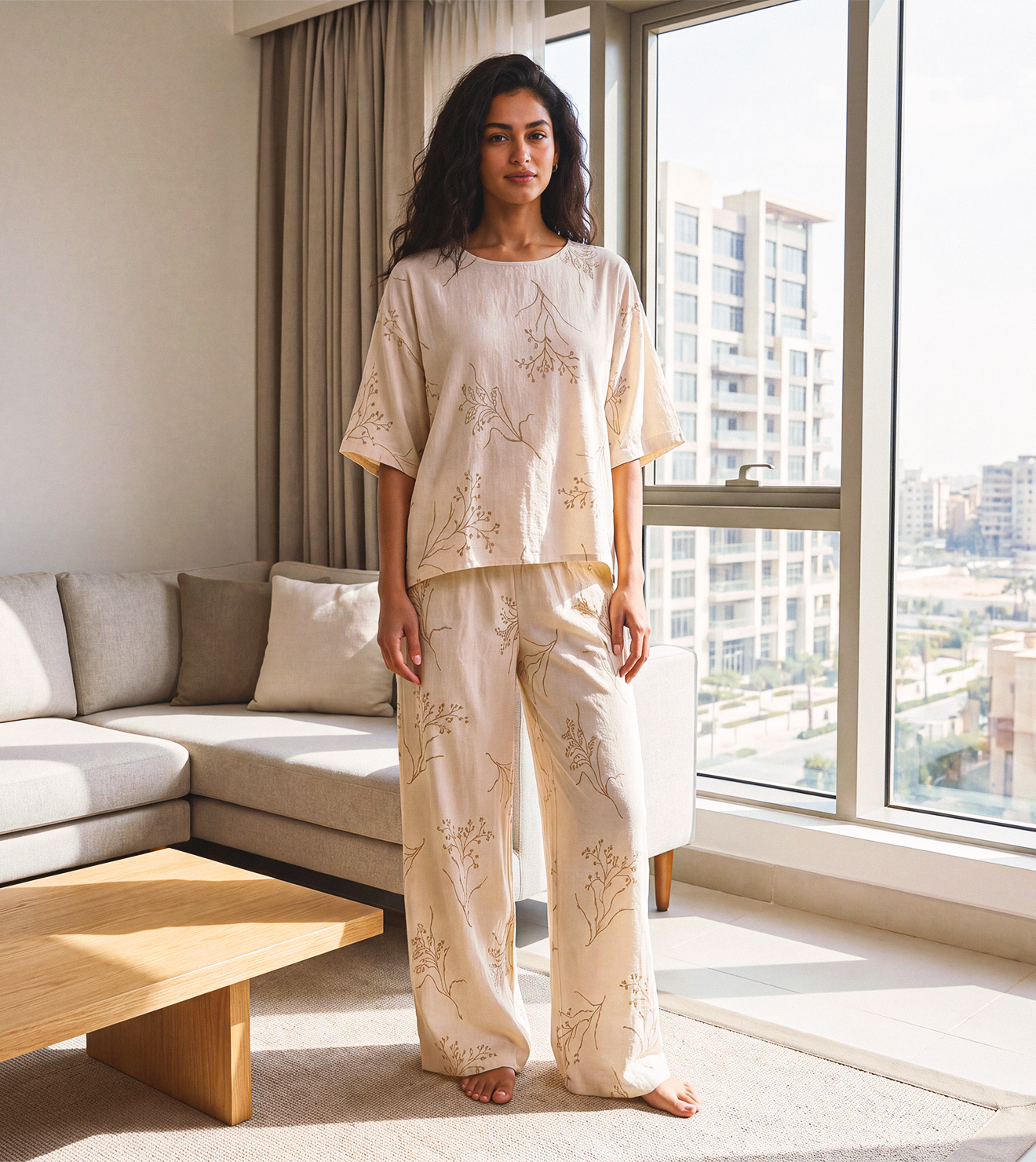 Women’s Printed Viscose Pants Set