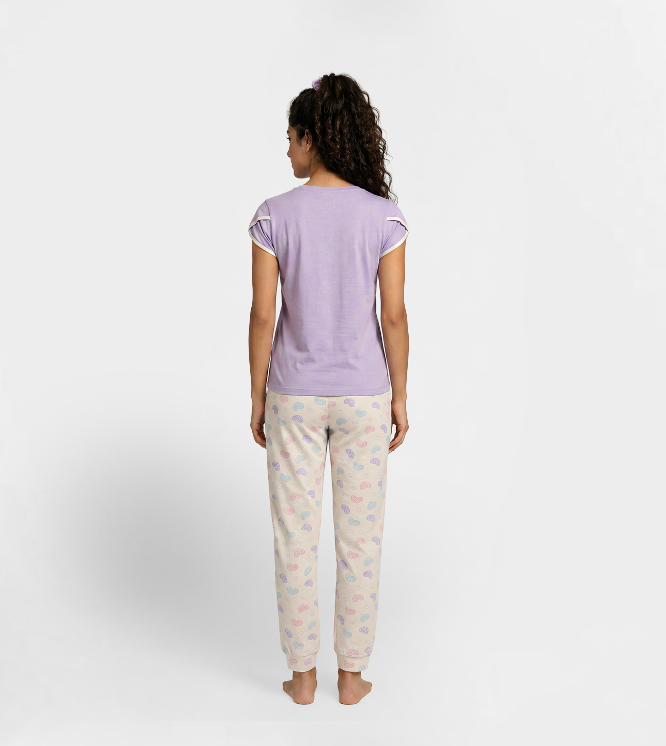Women Cute Love Print Pajama Set