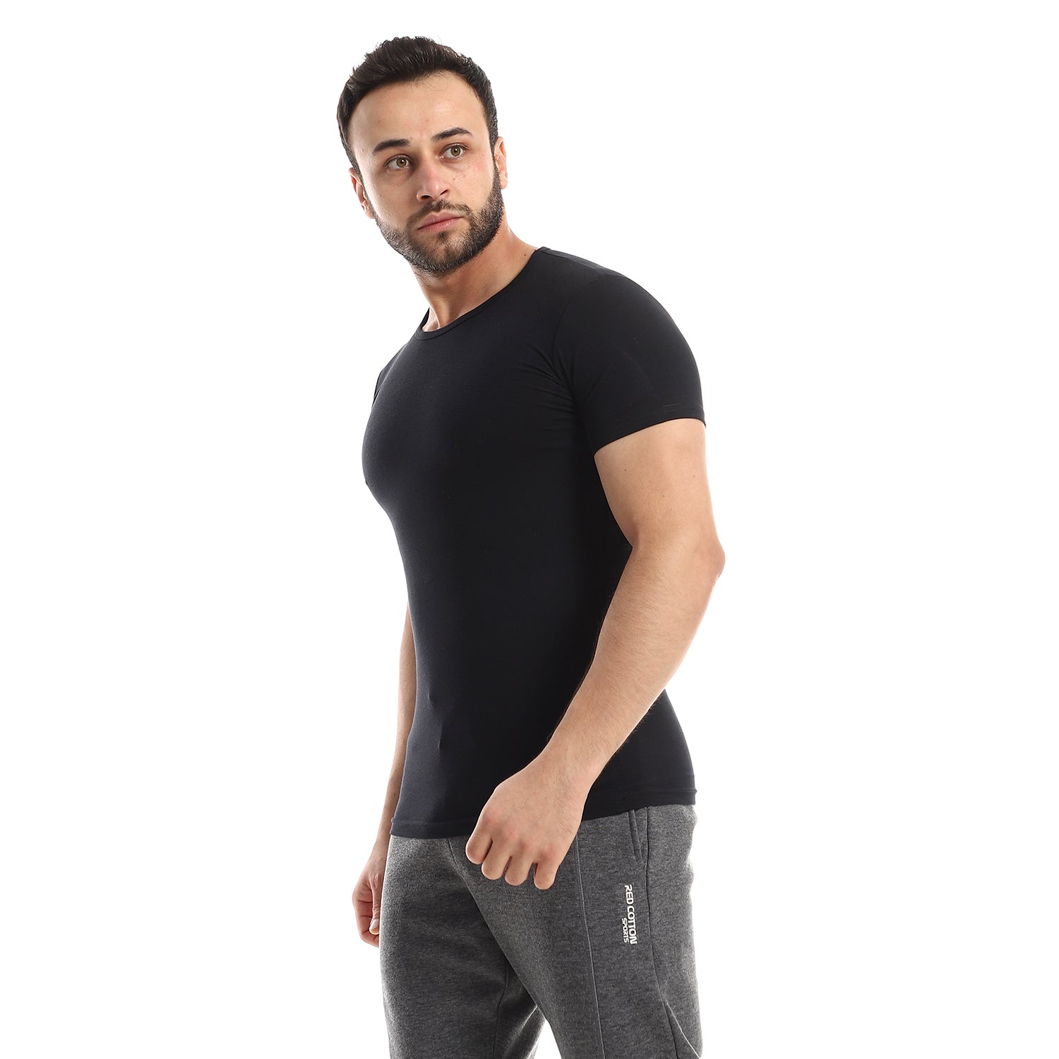 Short Sleeve Undershirt For Men Round Neck