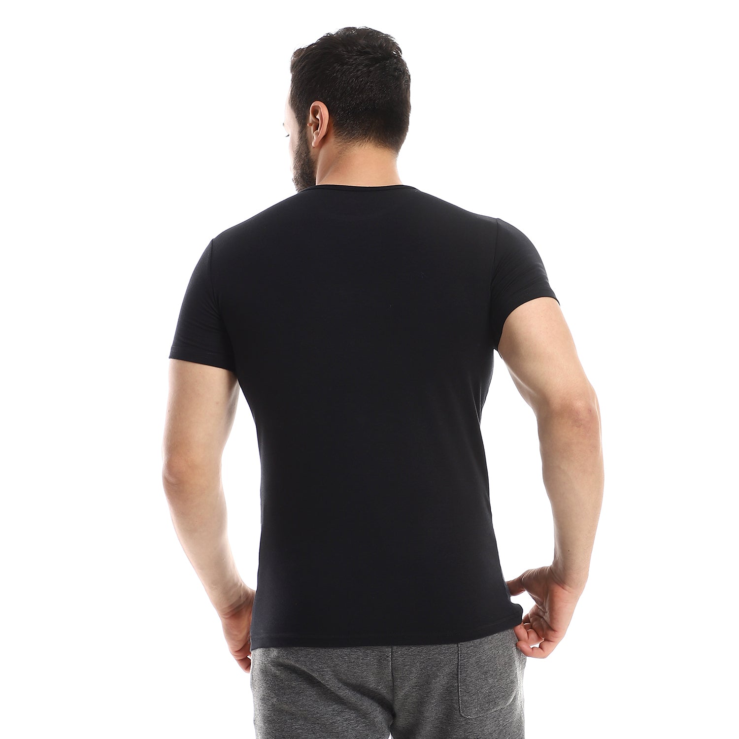 Short Sleeve Undershirt For Men Round Neck