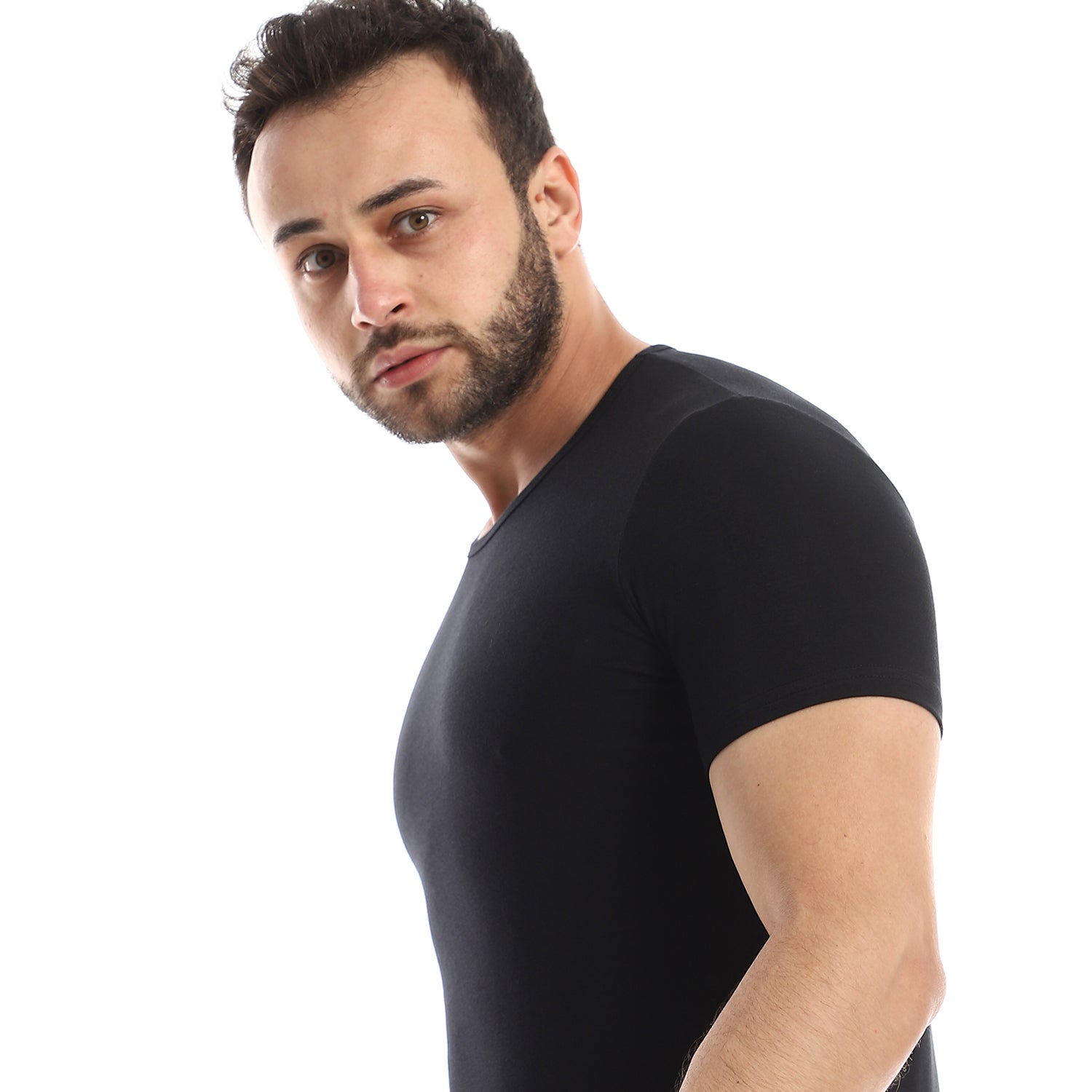 Short Sleeve Undershirt For Men Round Neck