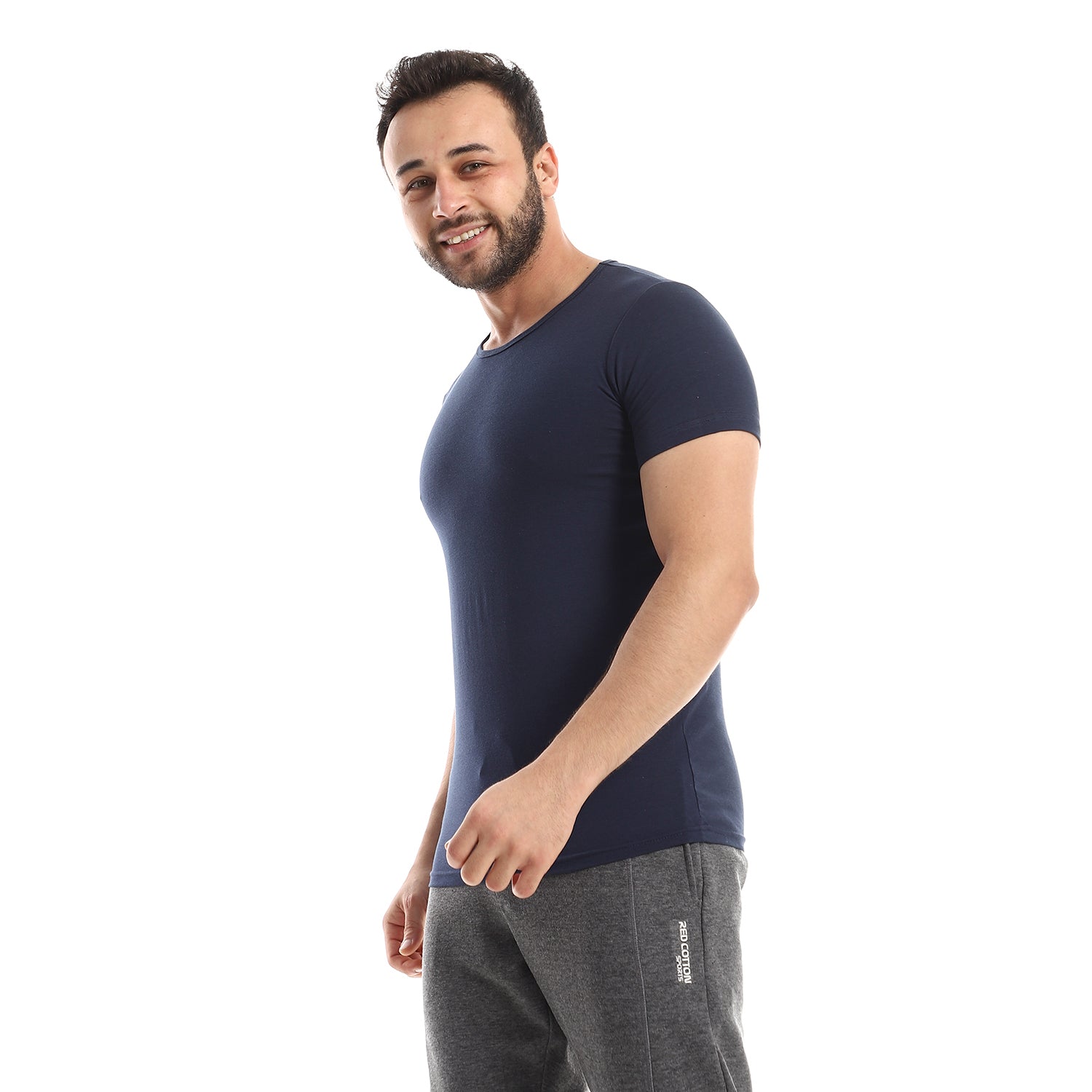 Short Sleeve Undershirt For Men Round Neck