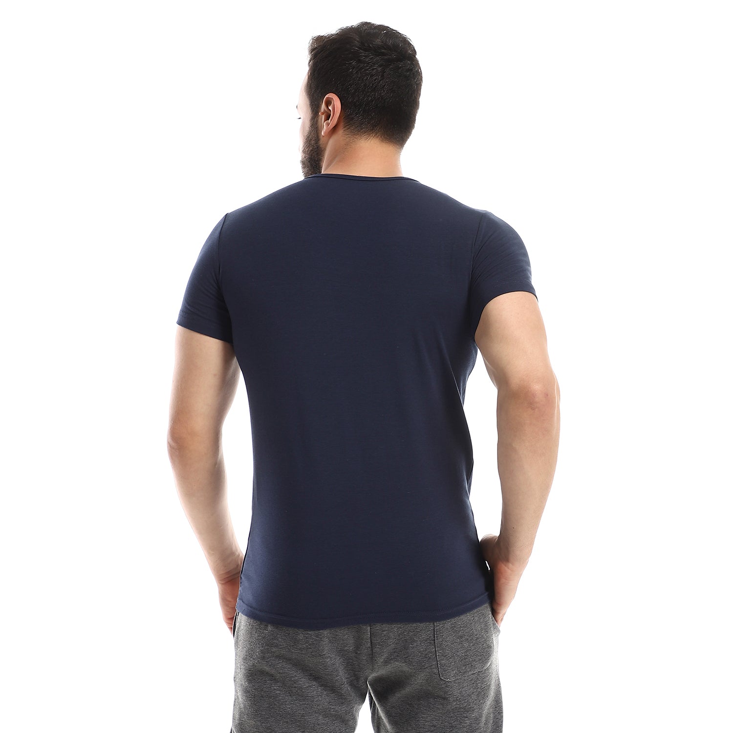 Short Sleeve Undershirt For Men Round Neck