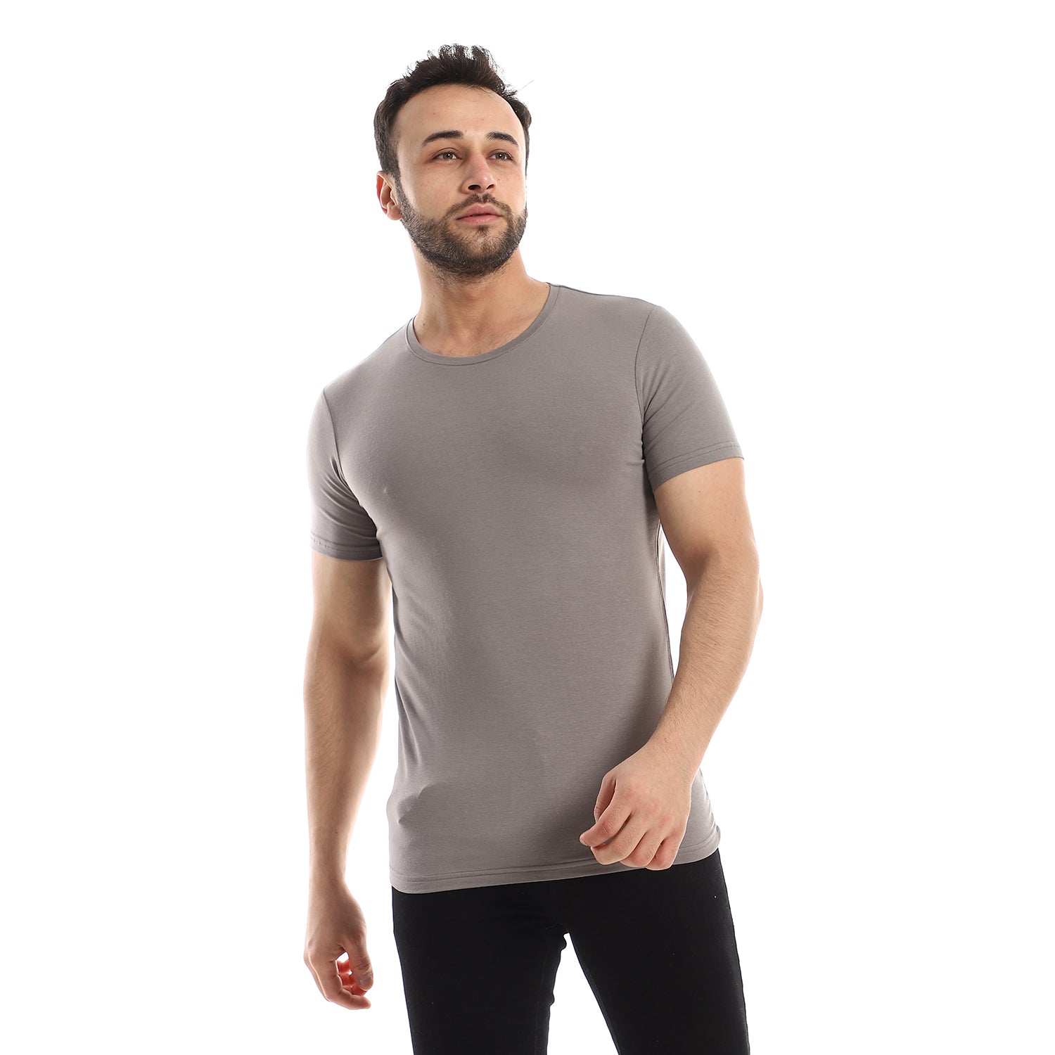 Short Sleeve Undershirt For Men Round Neck