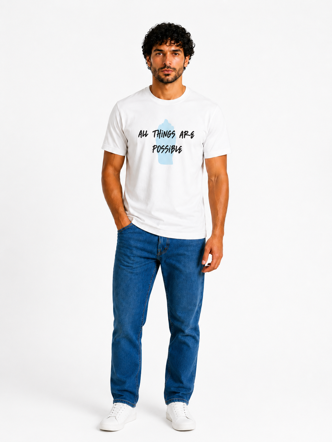 Men "All Things Are Possible" White T-Shirt