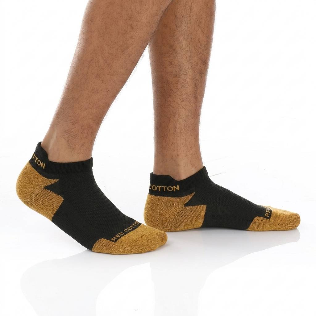 Men Plain Mid Calf Socket Socks - Yellow