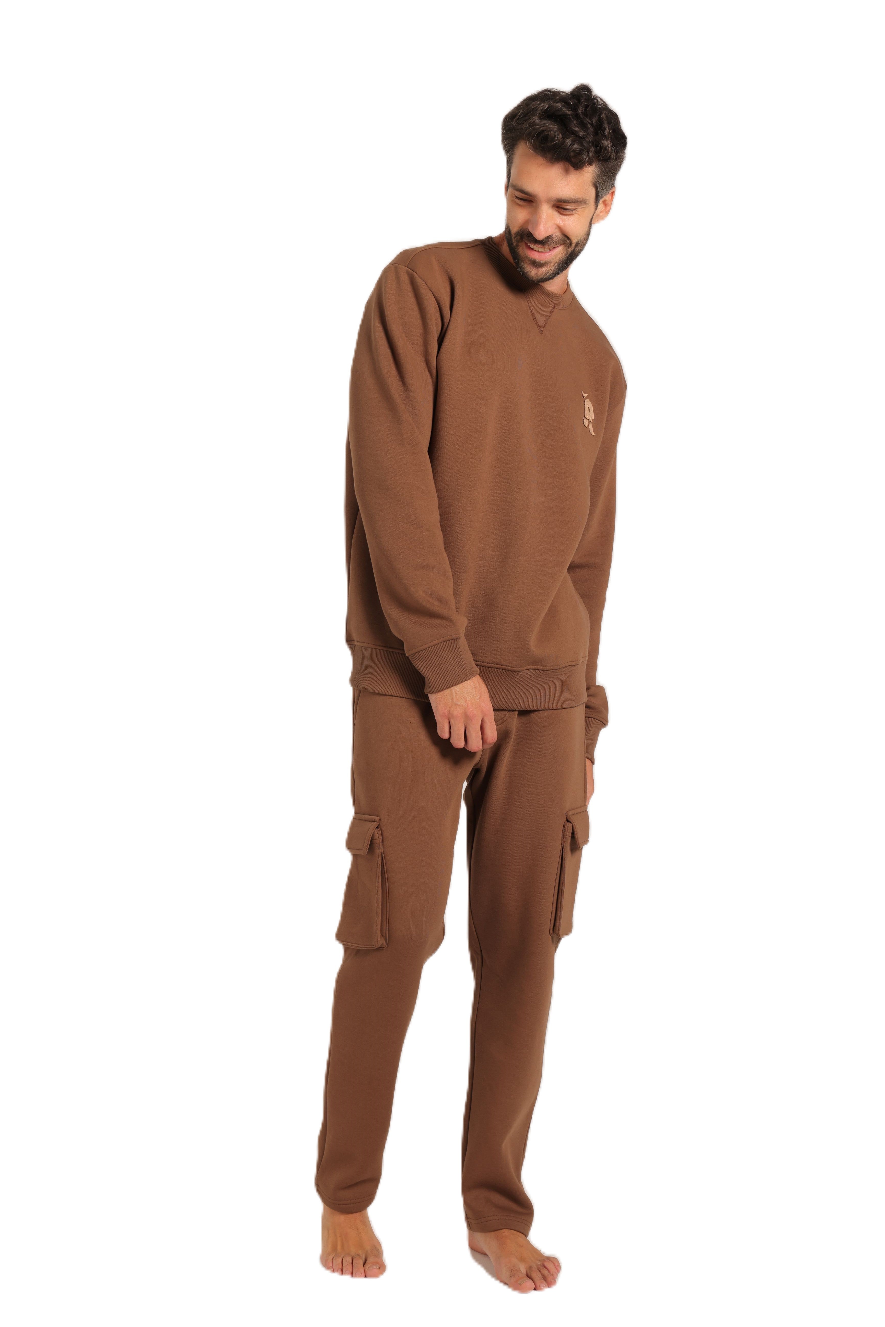 Men’s Brown Sweatshirt & Jogger Set
