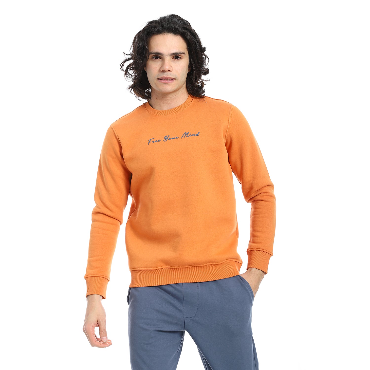 Men's Crewneck Sweatshirt - Style & Comfort Combined - Orange