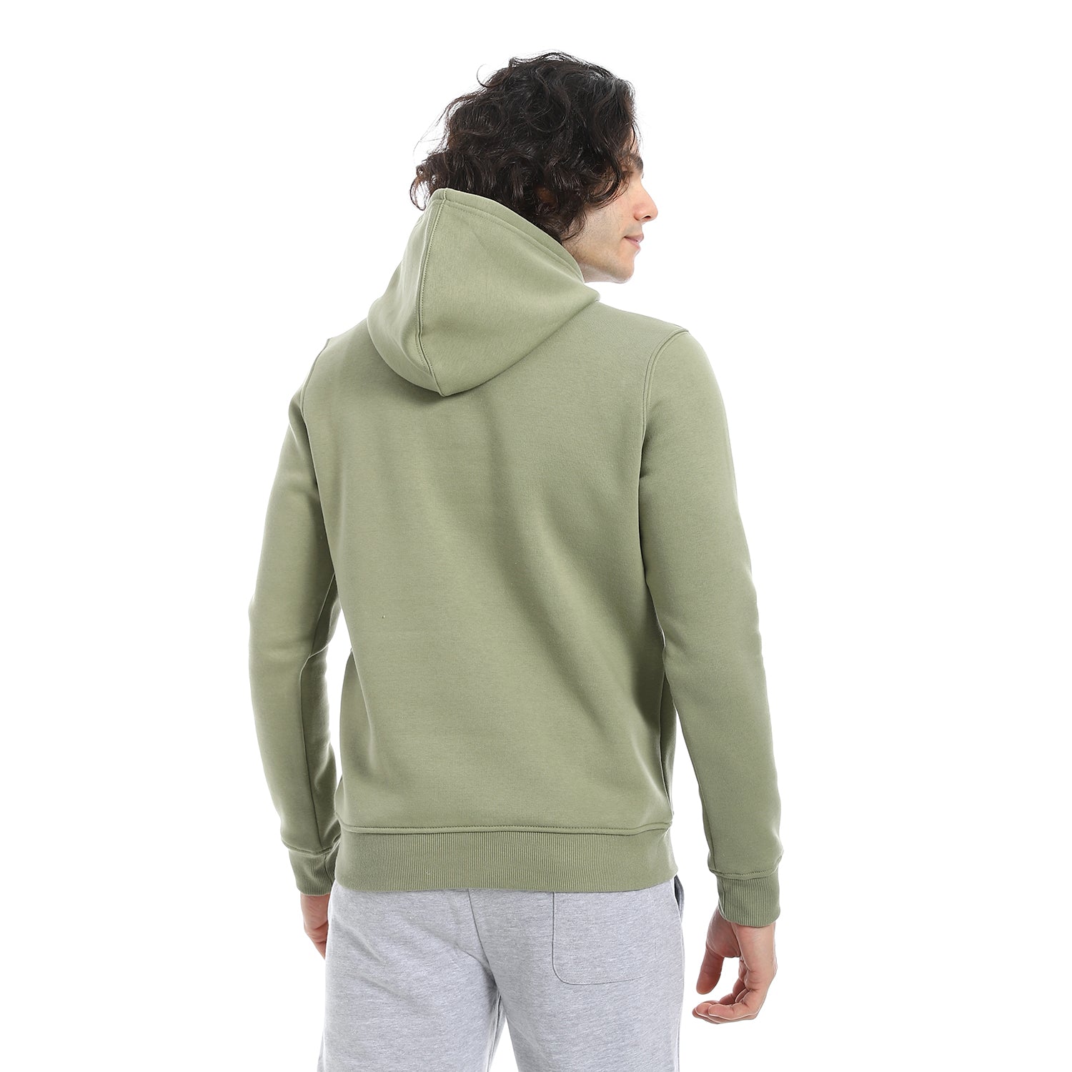 Men Hoodie With Prints - Dark Green