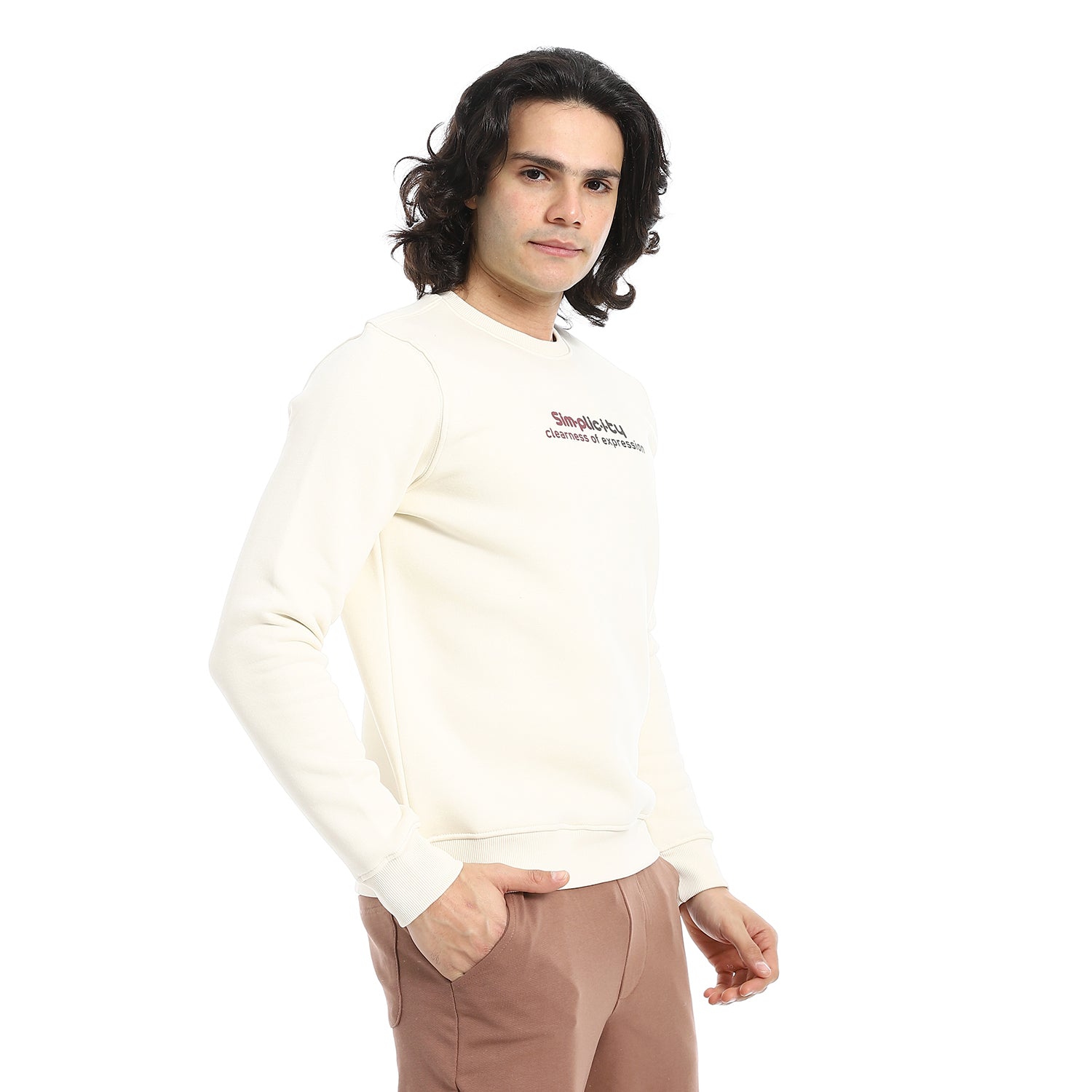 Men's Crewneck Sweatshirt - Style & Comfort Combined - Off White