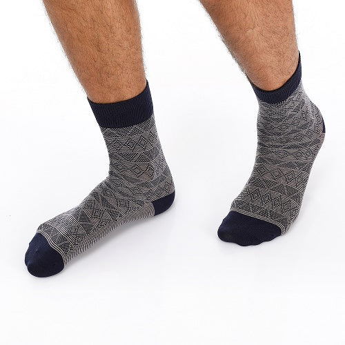 Men's Classic Jacquard Socks - Black & Grey