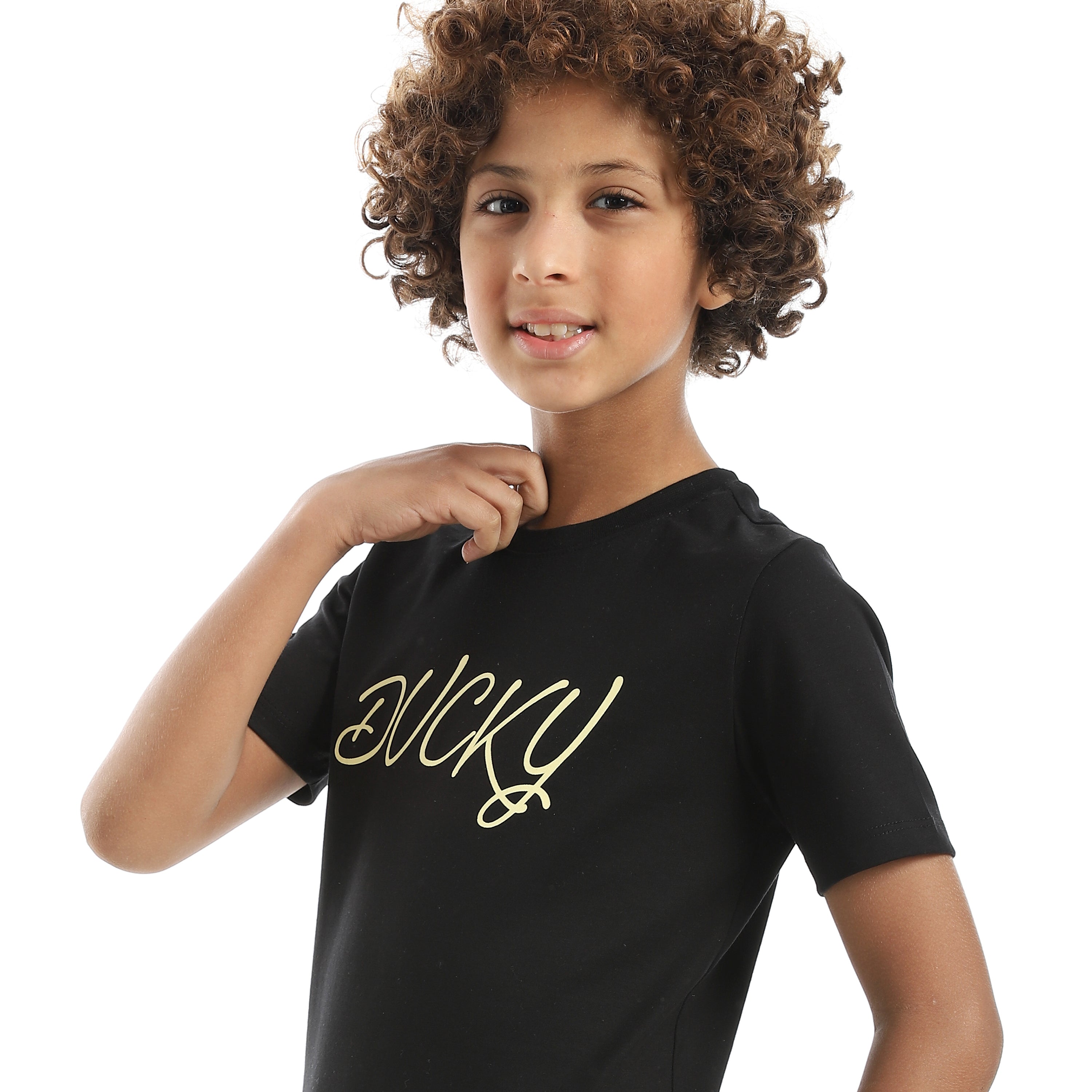 Boy's Jacquard Pajama Set with Printed