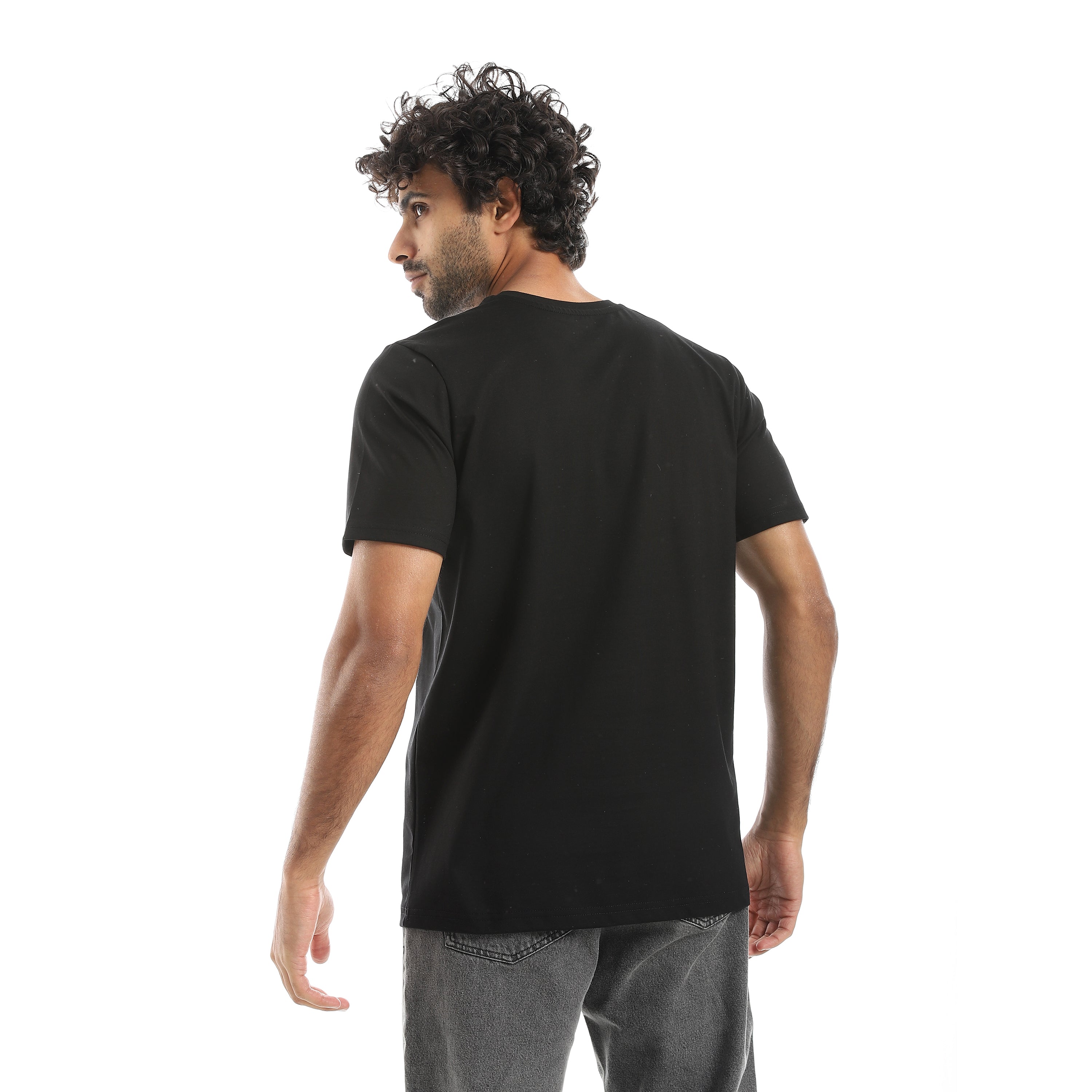 Men’s Black Graphic T-Shirt – Artistic Face Print