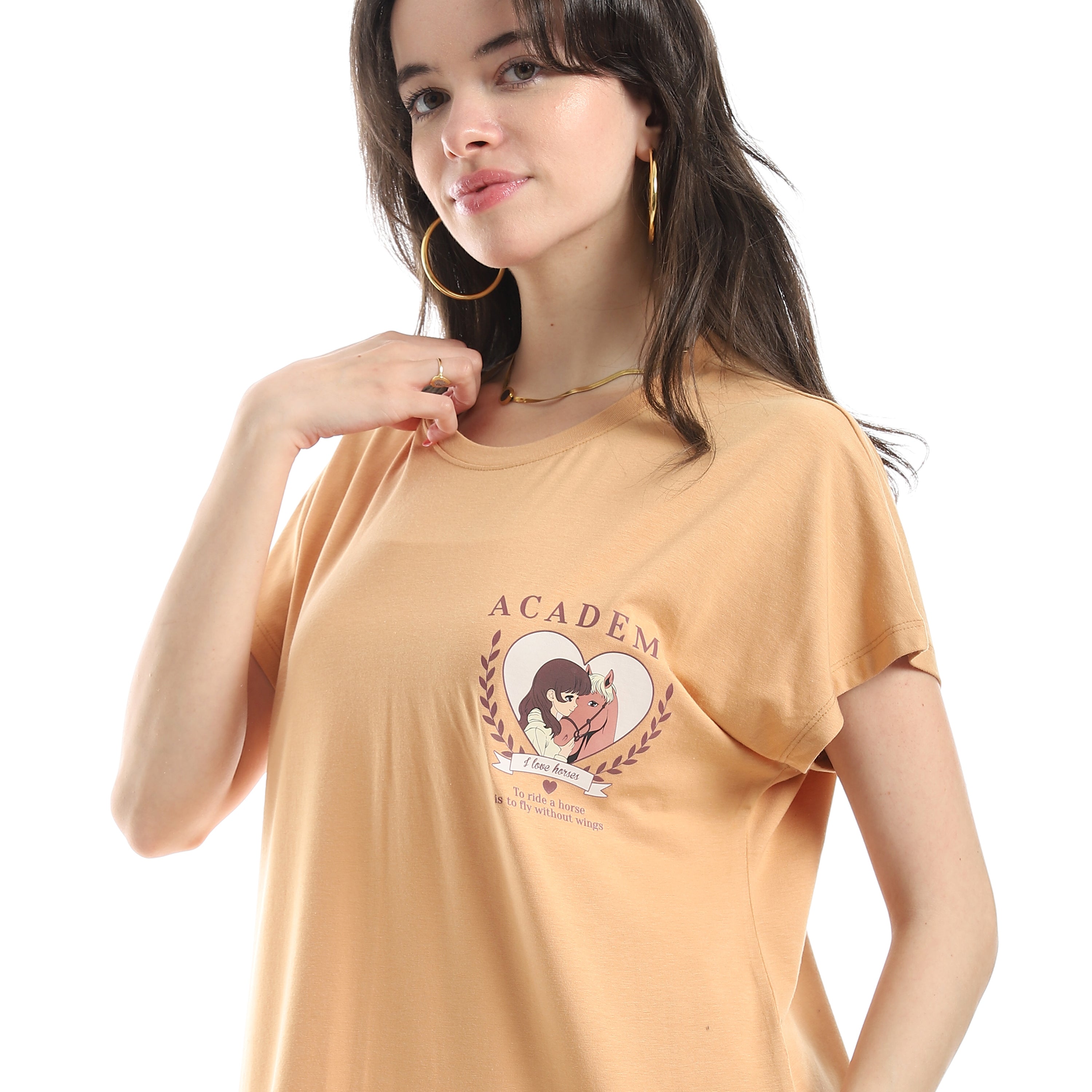 Women's Short Sleeve Cotton Nightgown - Beige