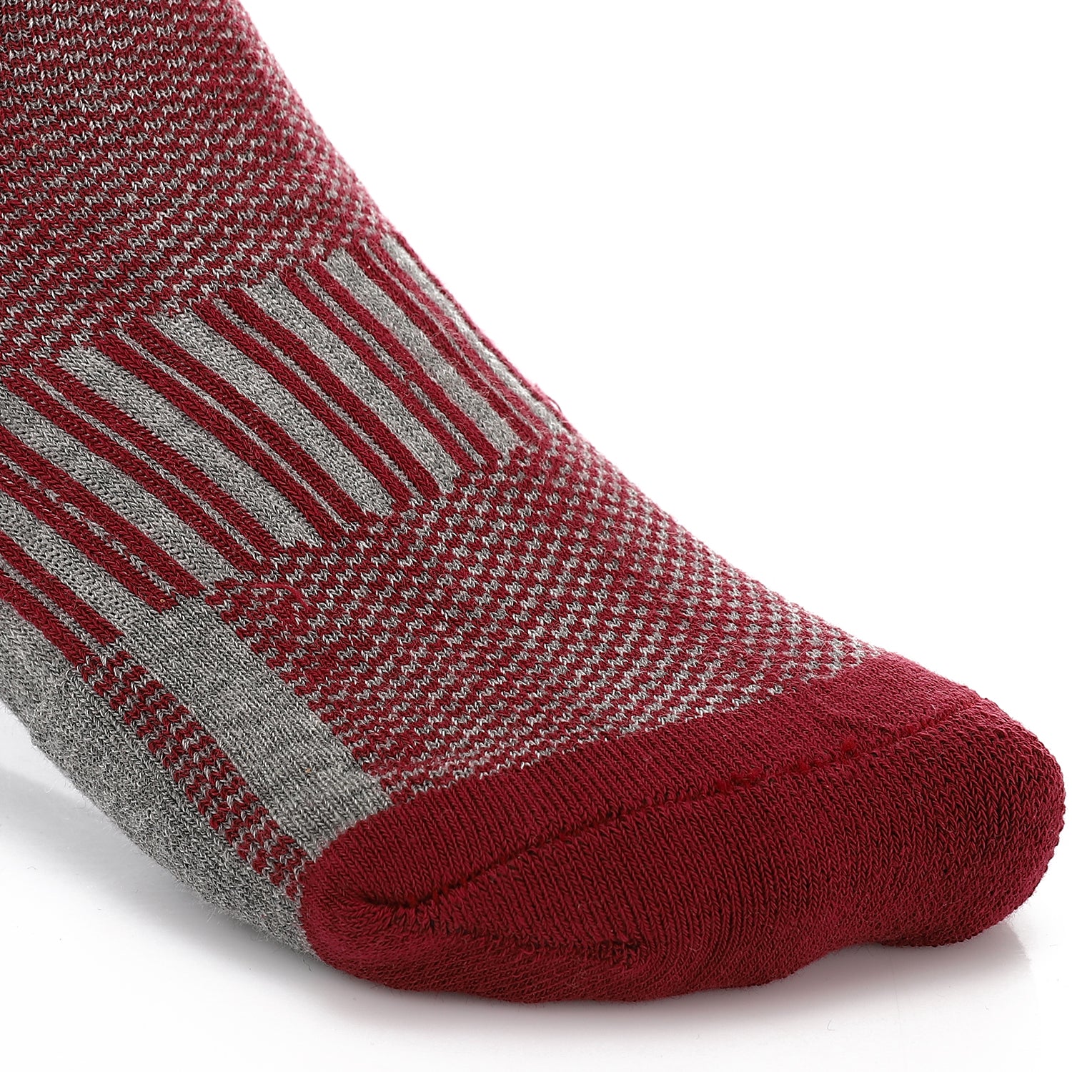 Men Plain Mid Calf Socket Socks - Dark Red